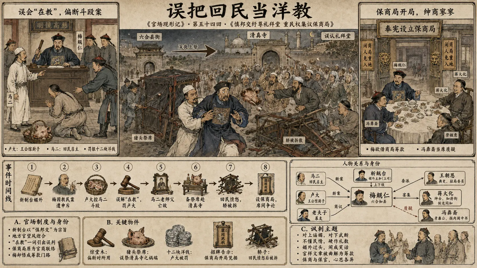 《官场现形记》正文 第五十四回慎邦交纡尊礼拜堂重民权集议保商局章节配图