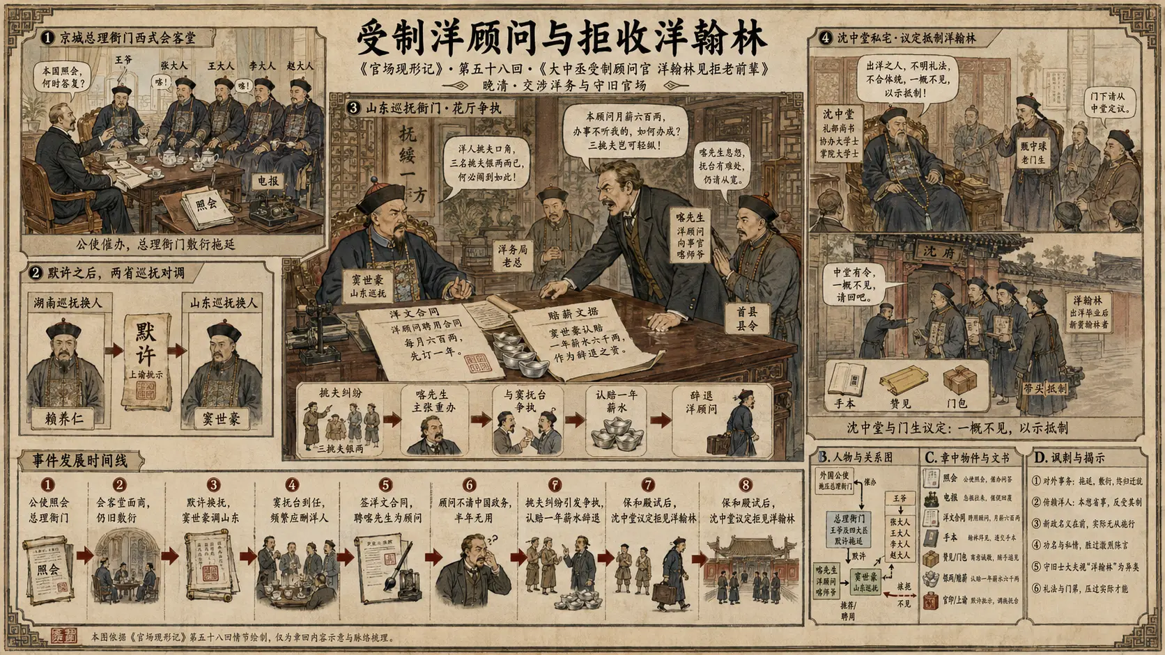 《官场现形记》正文 第五十八回大中丞受制顾问官洋翰林见拒老前辈章节配图