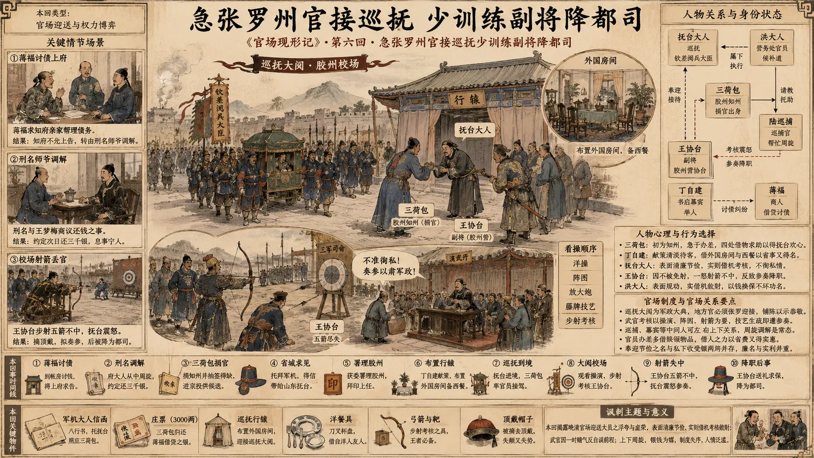 《官场现形记》正文 第六回急张罗州官接巡抚少训练副将降都司章节配图