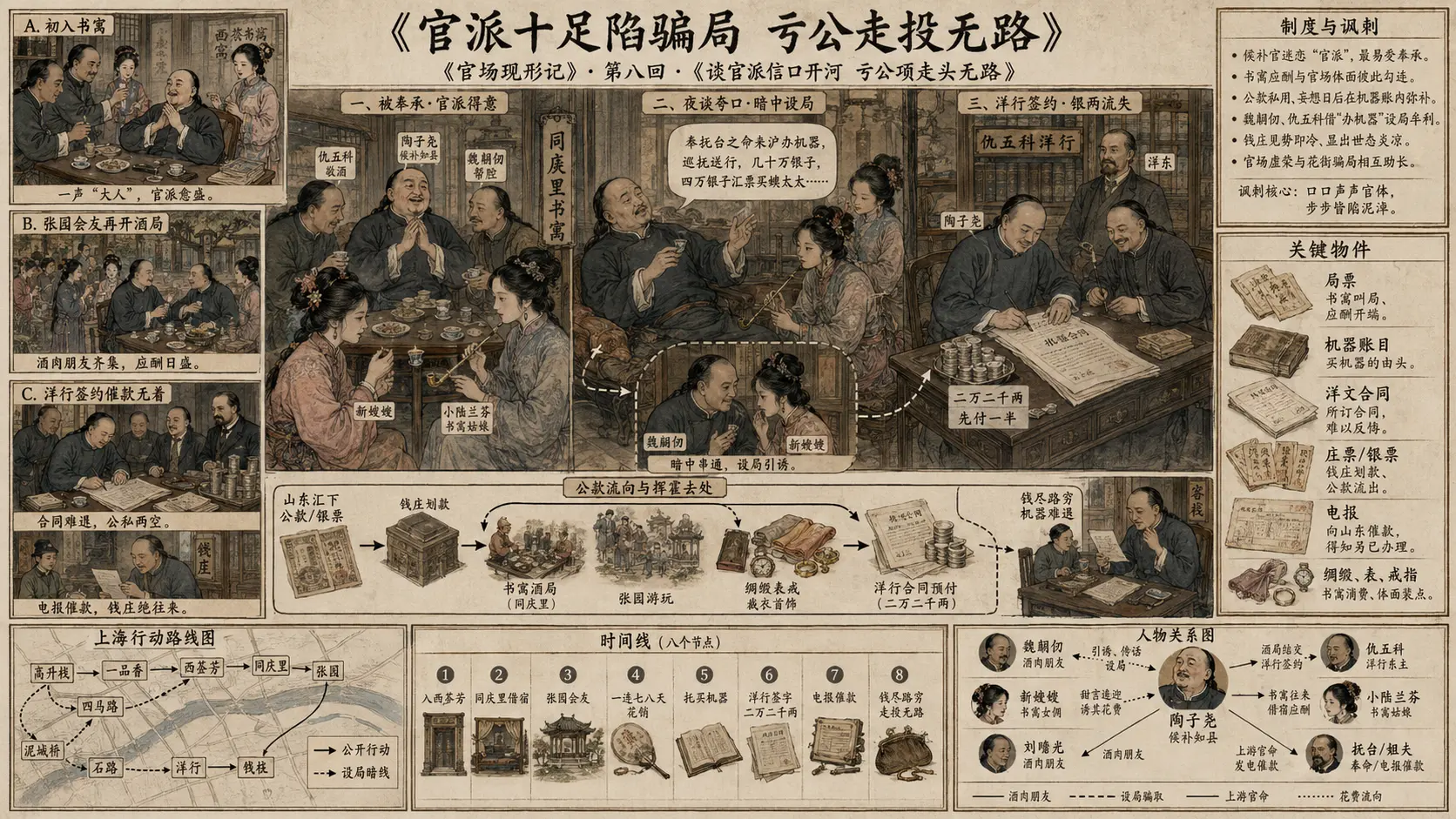《官场现形记》正文 第八回谈官派信口开河亏公项走头无路章节配图