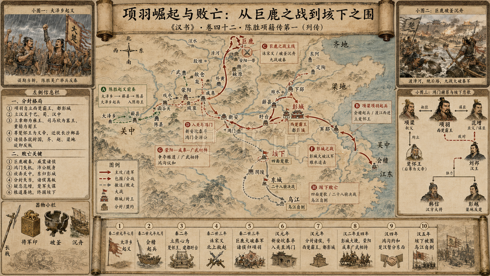 《汉书》陈胜项籍传第一章节配图