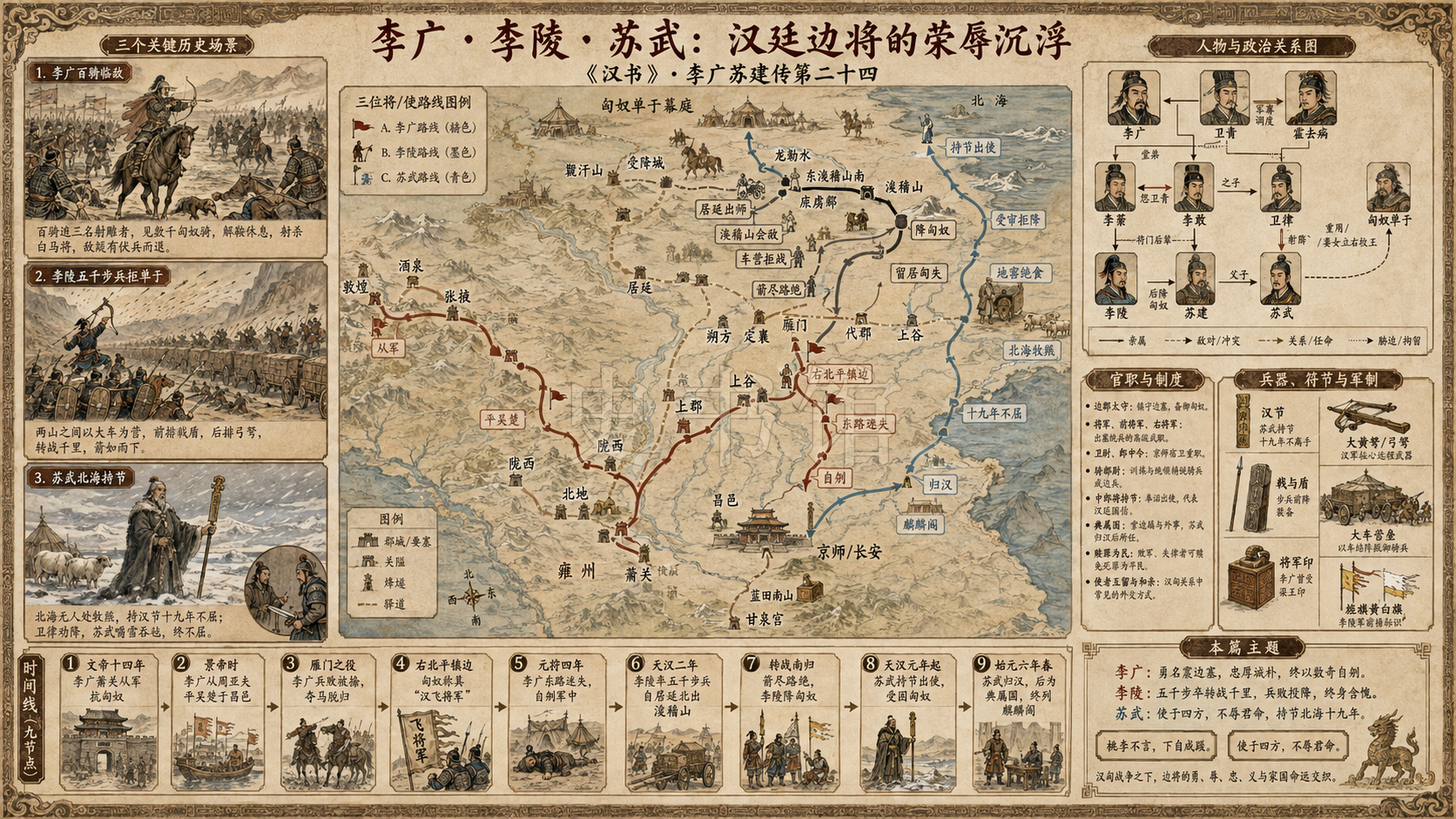 《汉书》李广苏建传第二十四章节配图