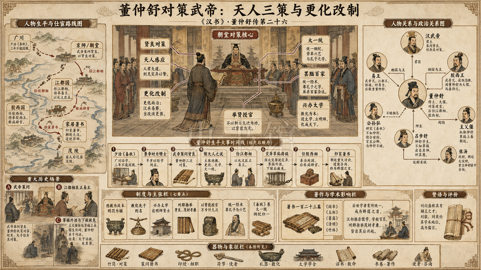 《汉书》董仲舒传第二十六章节配图