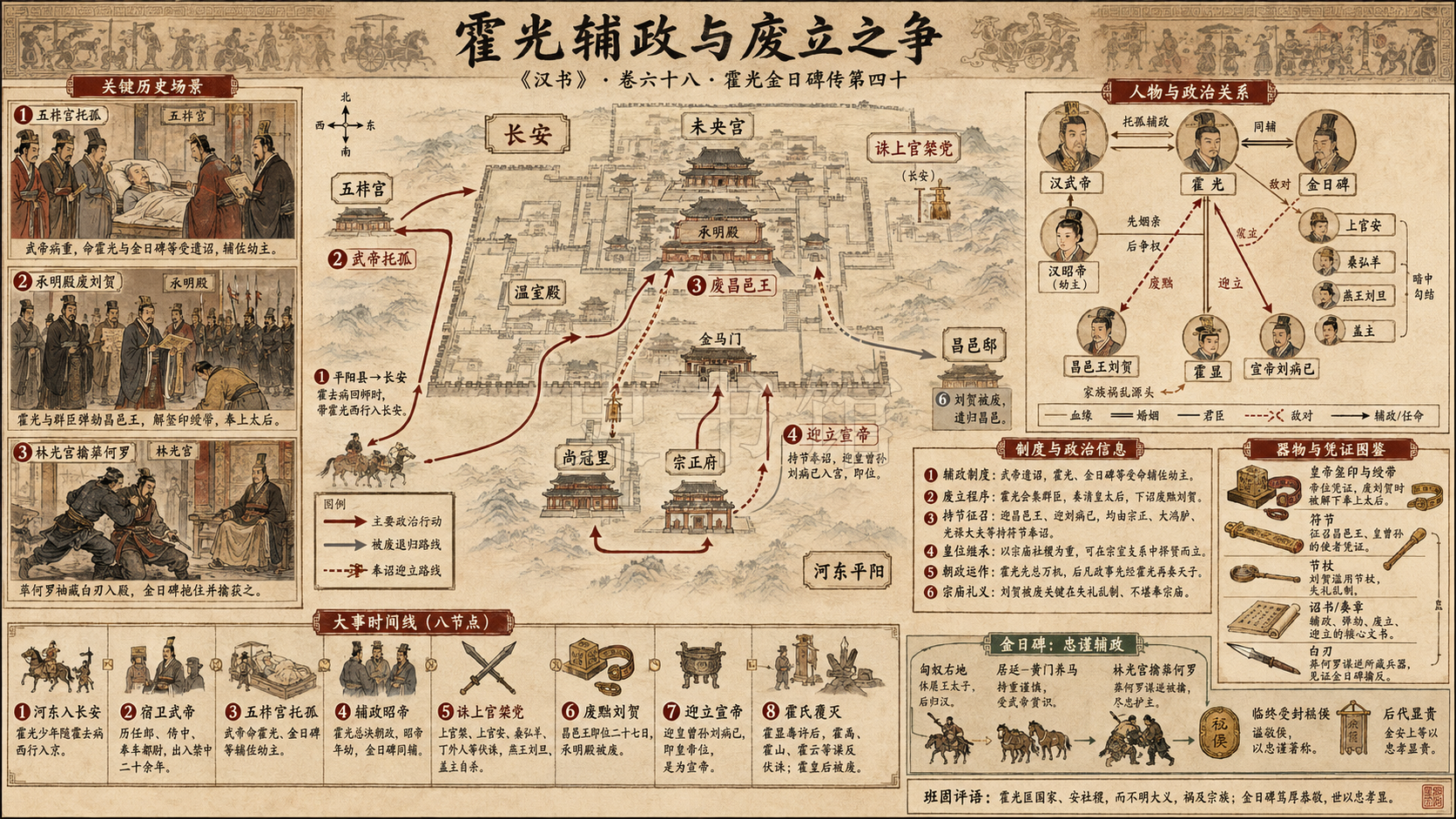 《汉书》霍光金日磾传第四十章节配图