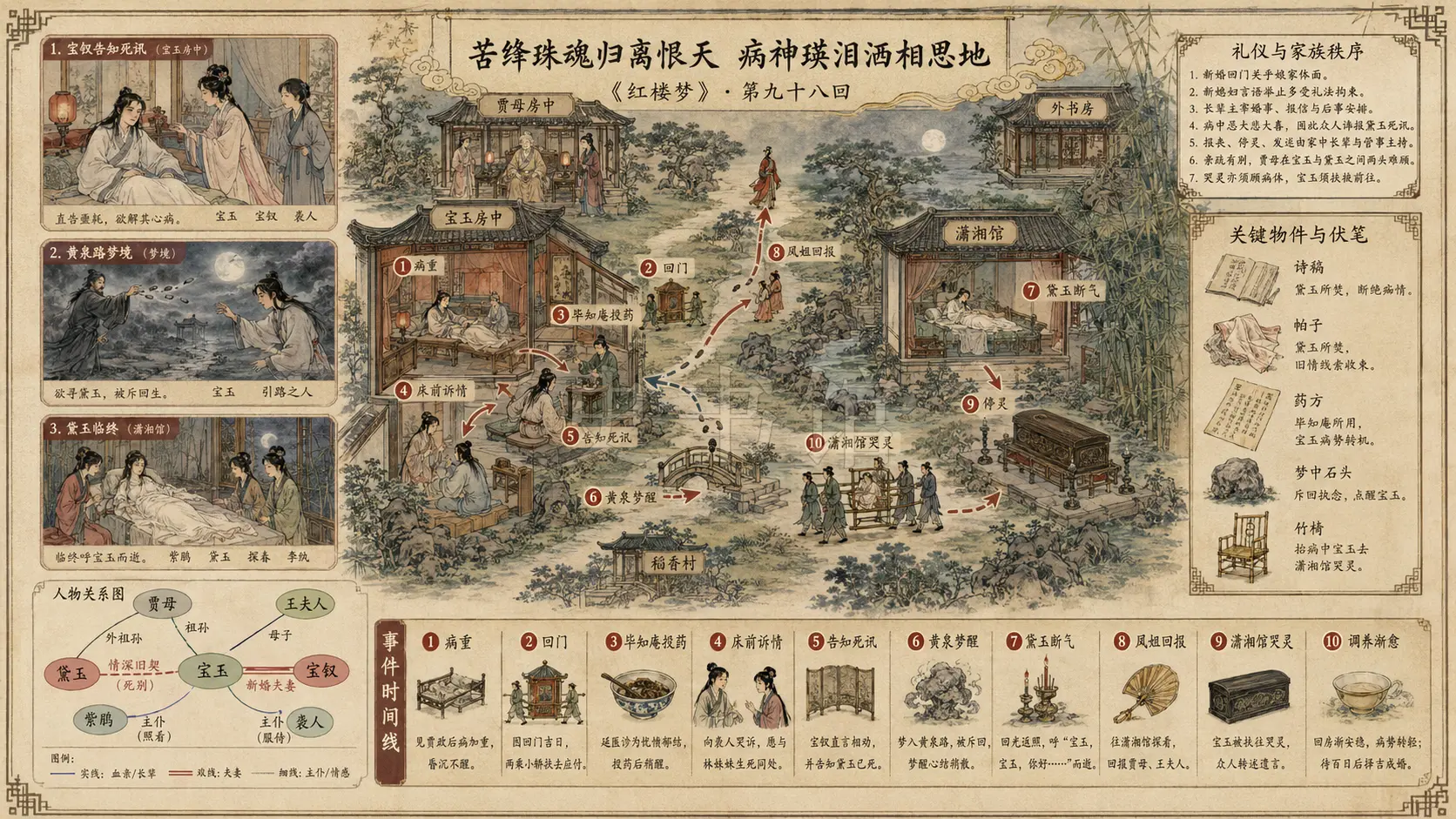 《红楼梦》正文 第九十八回苦绛珠魂归离恨天病神瑛泪洒相思地章节配图