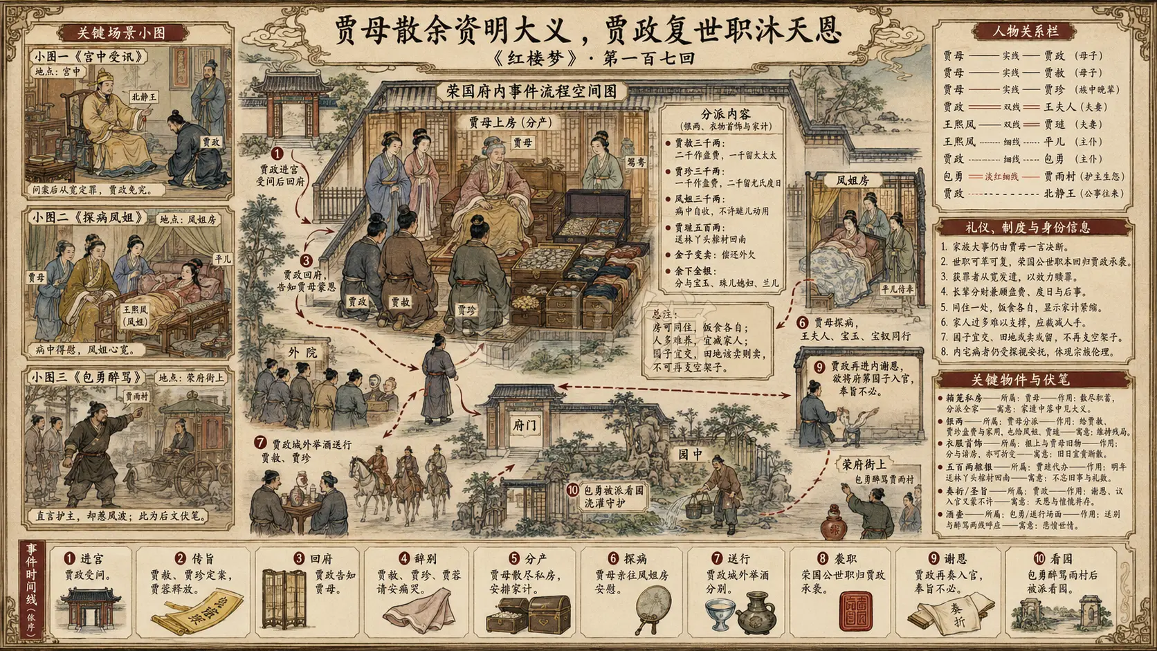 《红楼梦》正文 第一百七回散余资贾母明大义复世职政老沐天恩章节配图