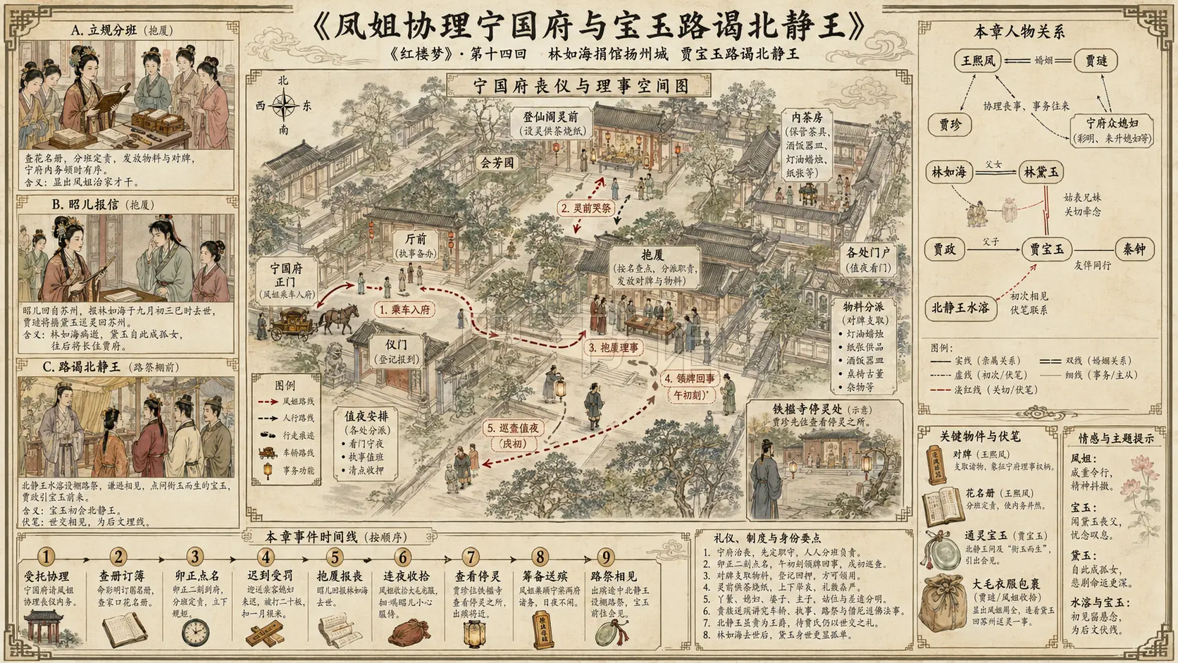 《红楼梦》正文 第十四回林如海捐馆扬州城贾宝玉路谒北静王章节配图