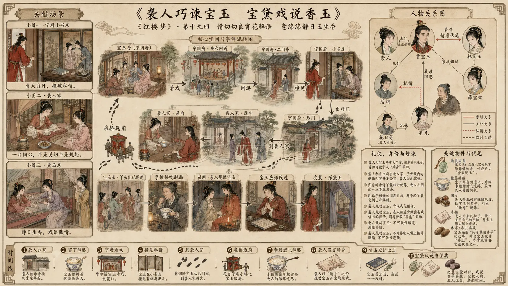 《红楼梦》正文 第十九回情切切良宵花解语意绵绵静日玉生香章节配图