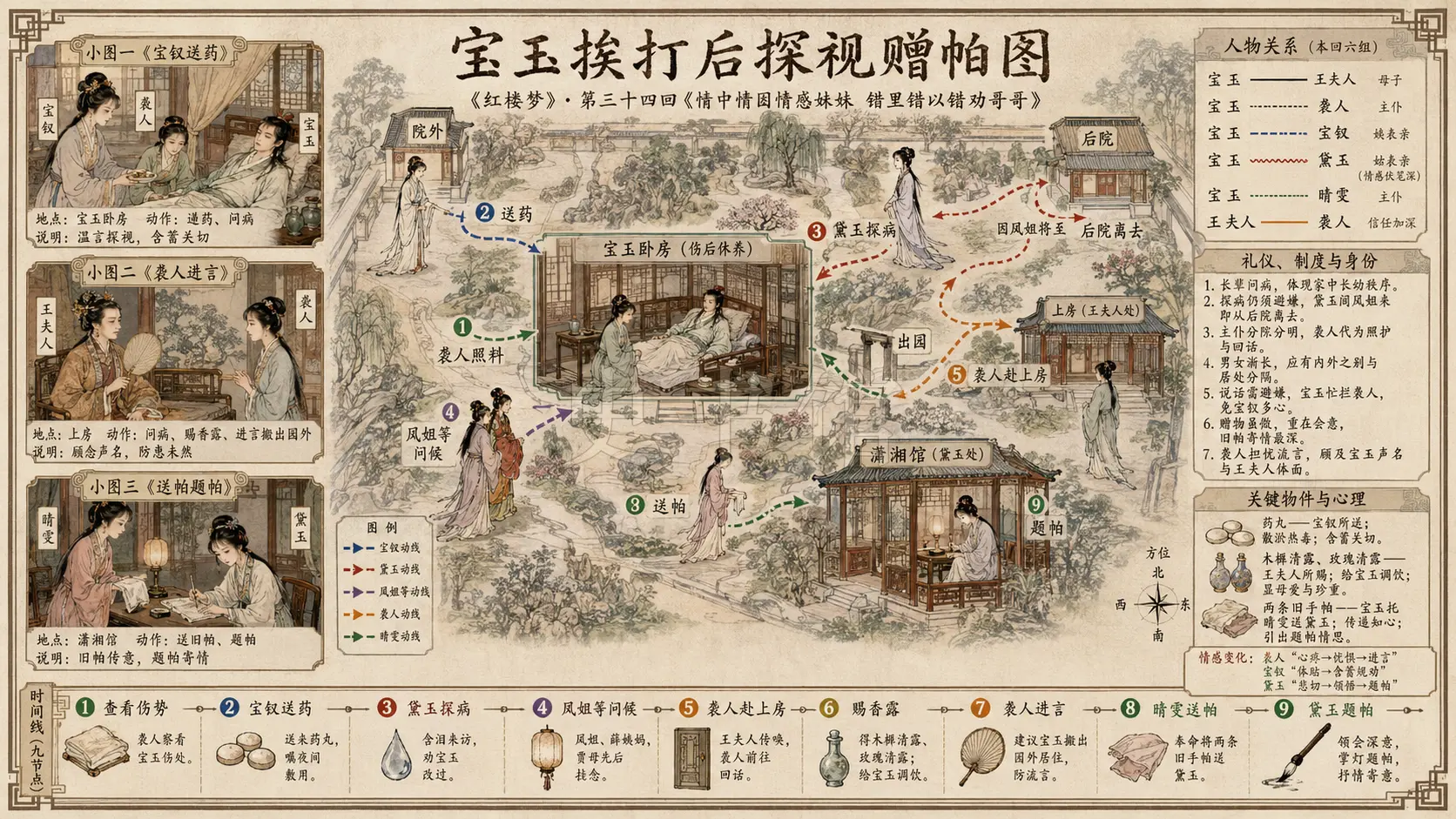 《红楼梦》正文 第三十四回情中情因情感妹妹错里错以错劝哥哥章节配图