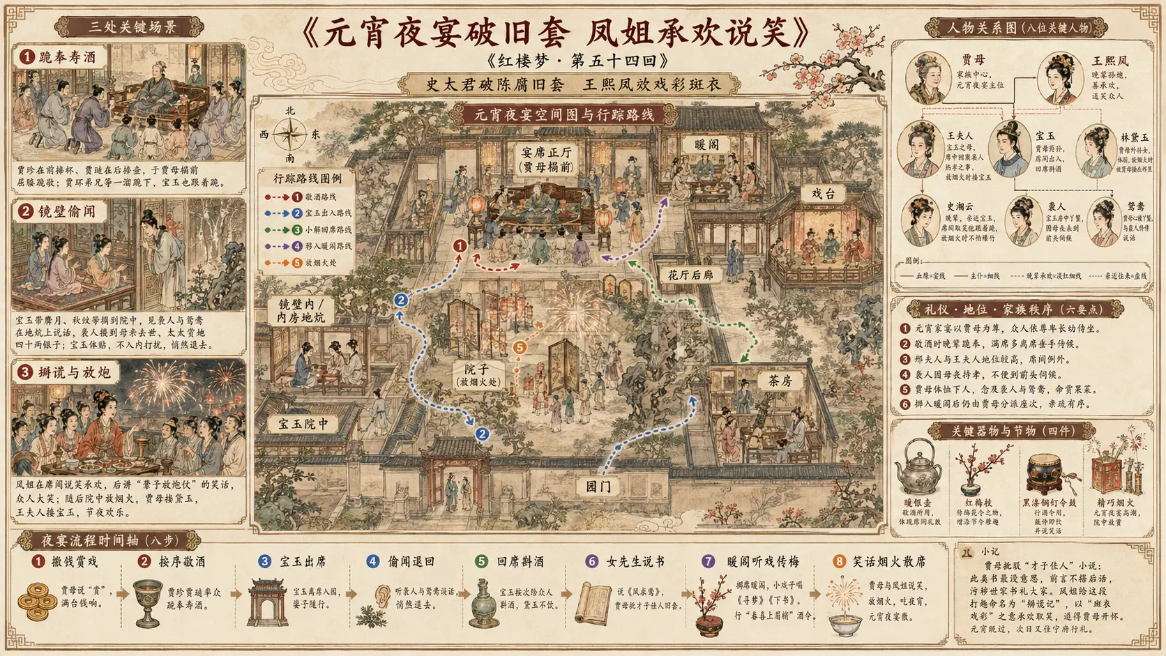 《红楼梦》正文 第五十四回史太君破陈腐旧套王熙凤效戏彩斑衣章节配图