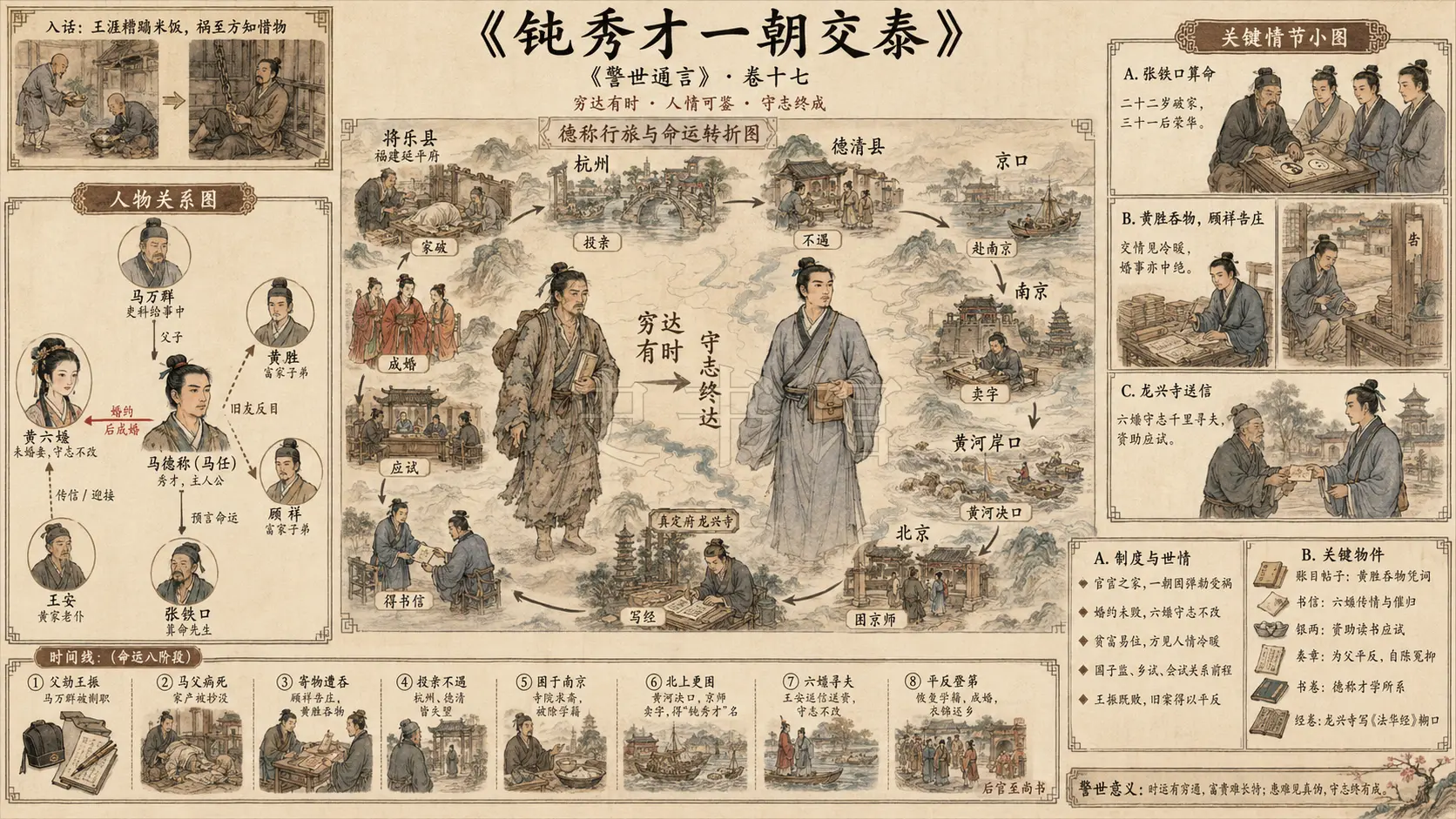 《警世通言》正文 卷十七钝秀才一朝交泰章节配图