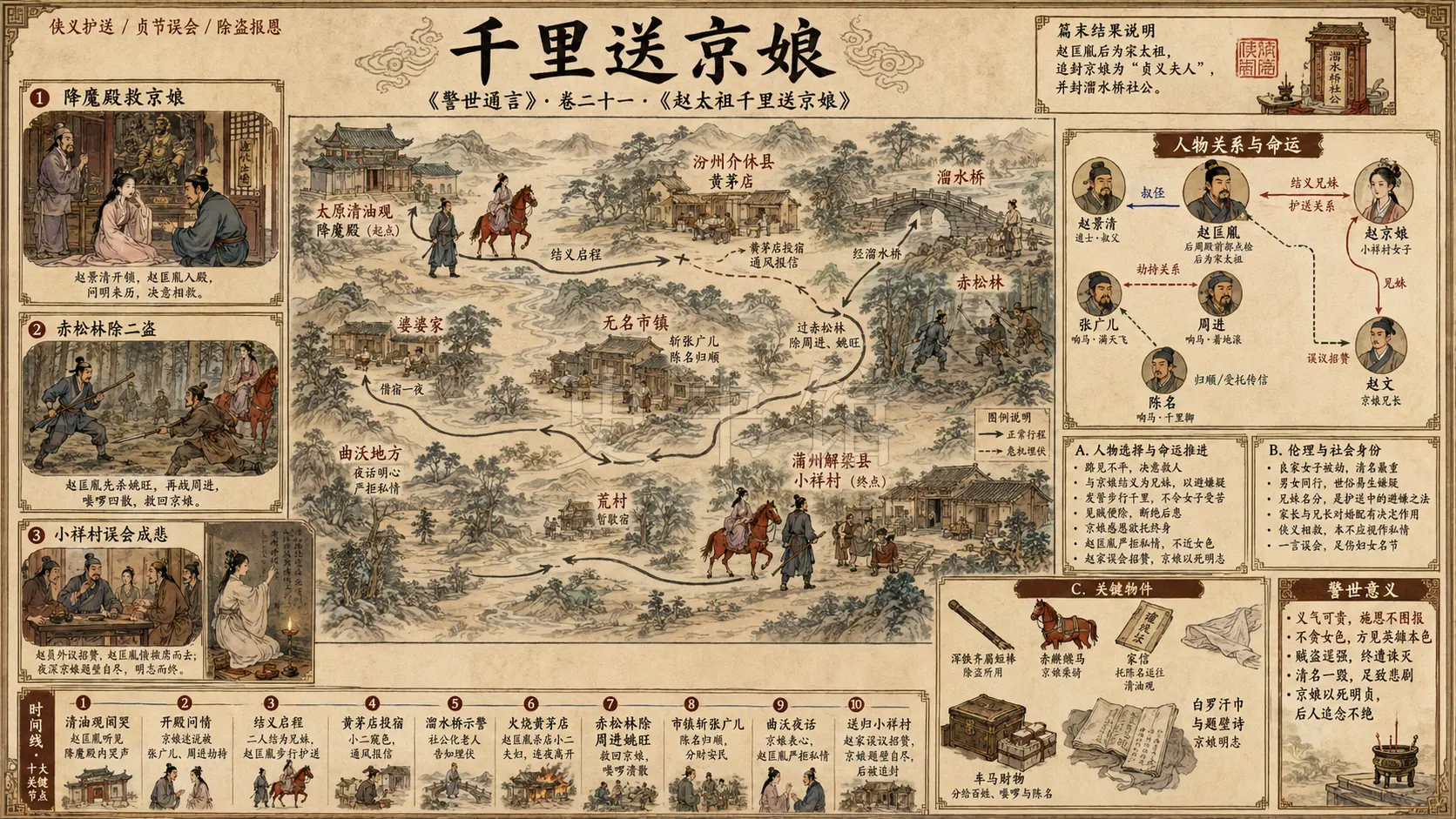 《警世通言》正文 卷二十一赵太祖千里送京娘章节配图