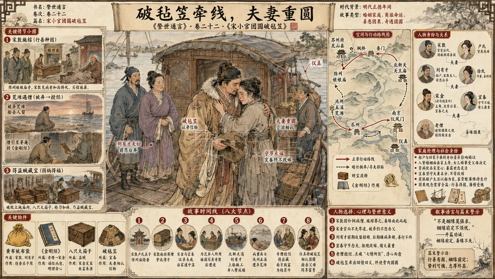 《警世通言》正文 卷二十二宋小官团圆破毡笠章节配图