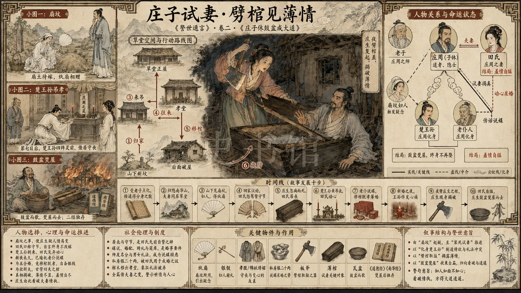 《警世通言》正文 卷二庄子休鼓盆成大道章节配图