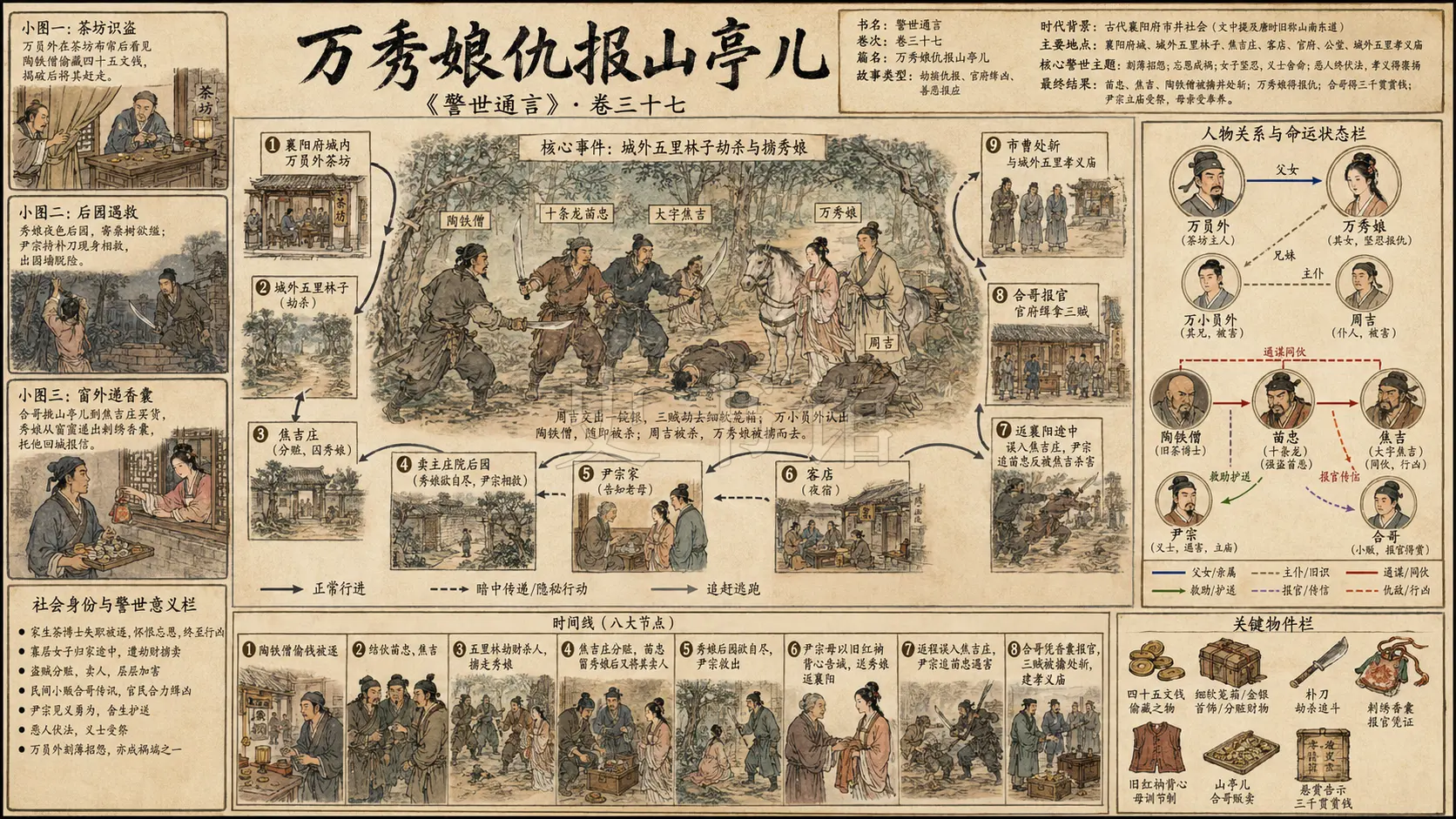 《警世通言》正文 卷三十七万秀娘仇报山亭儿章节配图