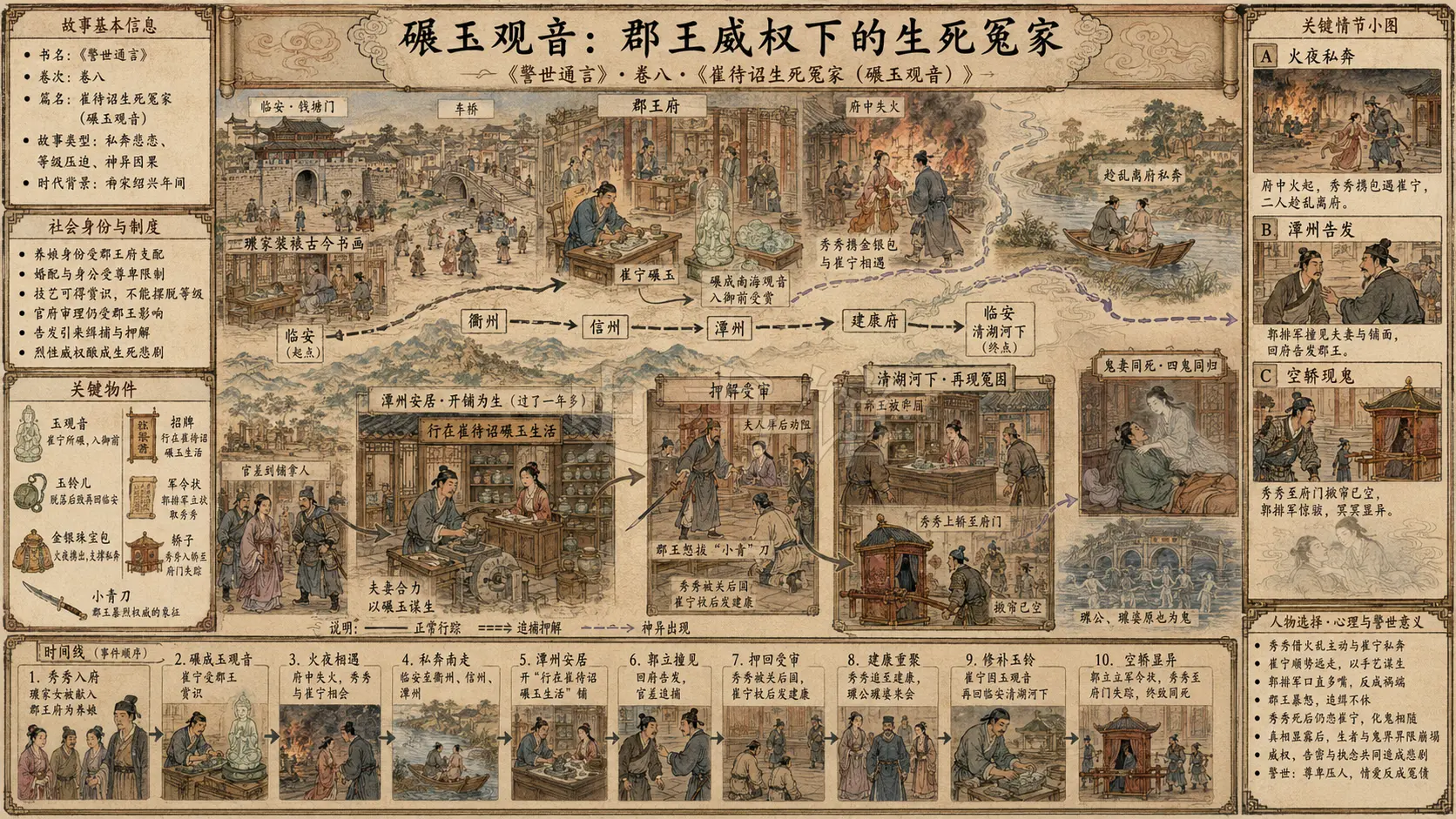 《警世通言》正文 卷八崔待诏生死冤家(碾玉观音)章节配图