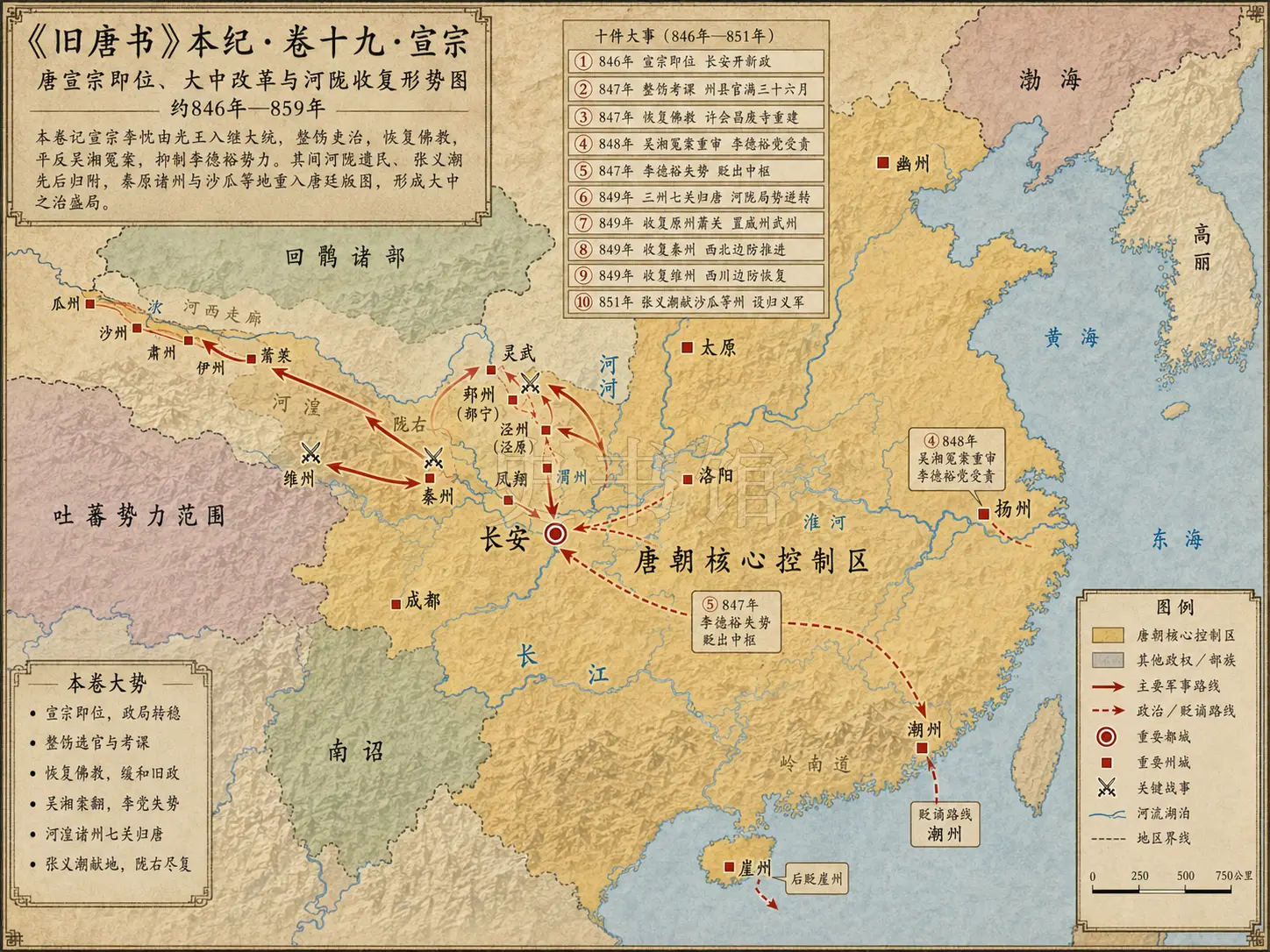 《旧唐书》本纪 卷十九宣宗章节配图