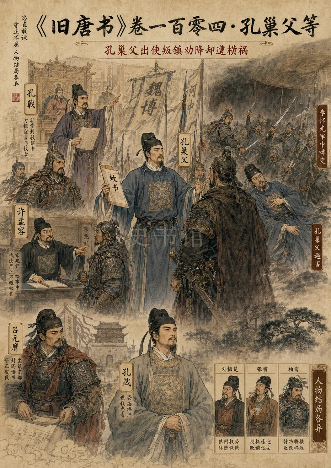 《旧唐书》列传 卷一百零四孔巢父等章节配图