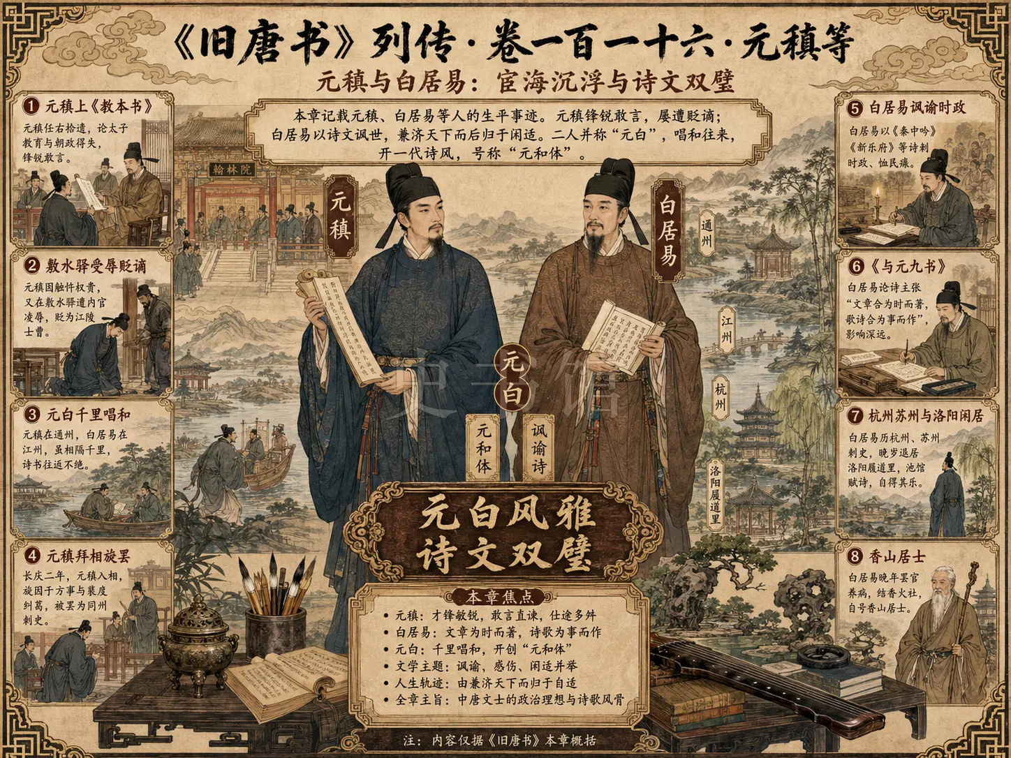 《旧唐书》列传 卷一百一十六元稹等章节配图