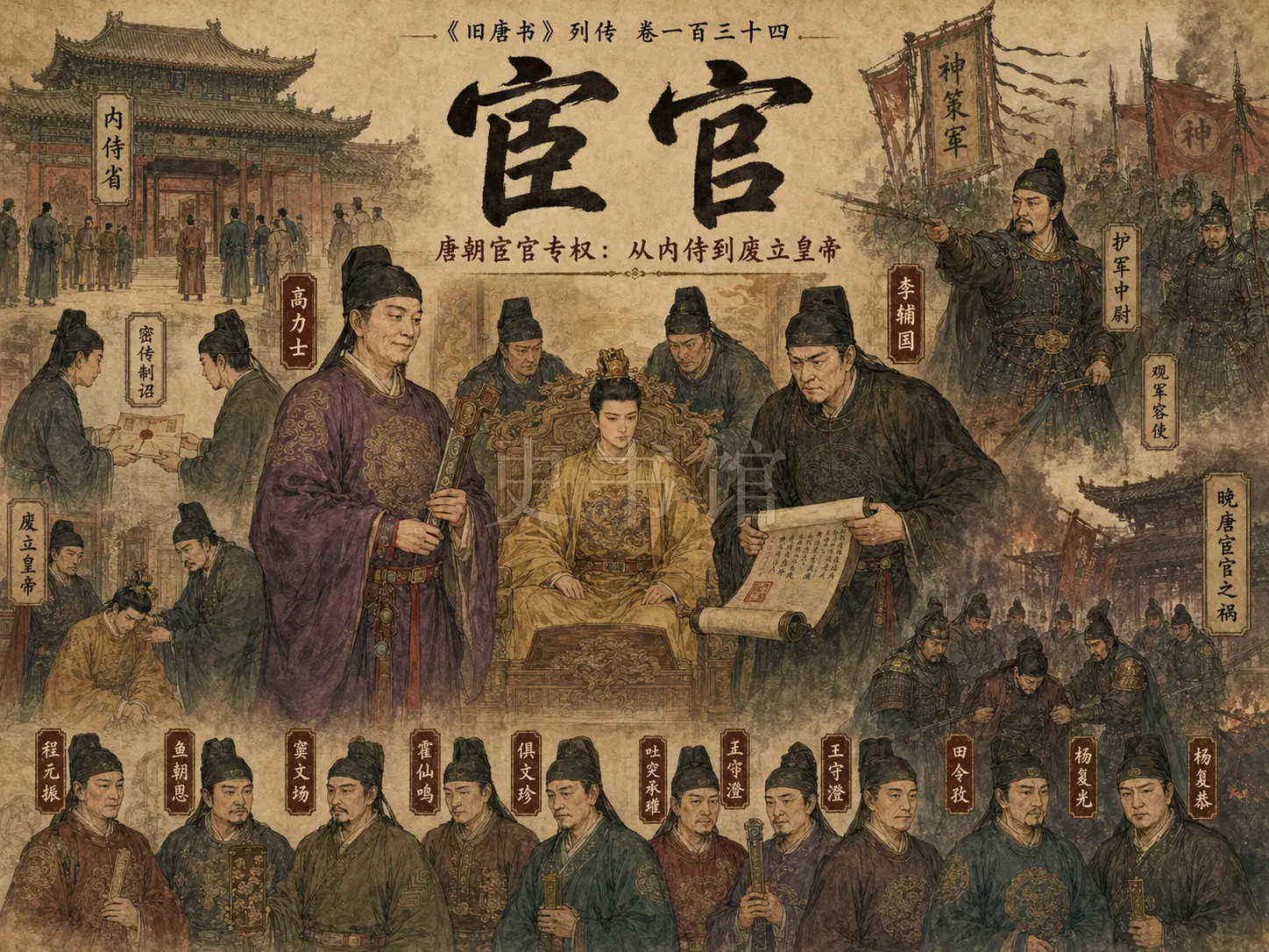 《旧唐书》列传 卷一百三十四宦官章节配图