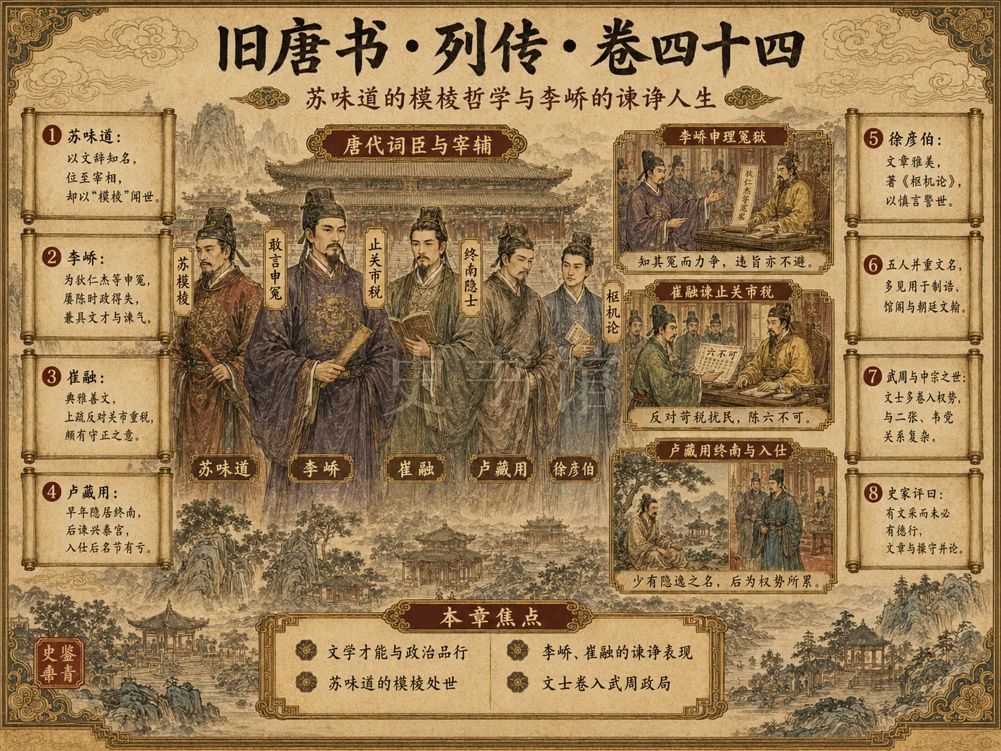 《旧唐书》列传 卷四十四苏味道李峤崔融卢藏用徐彦伯章节配图