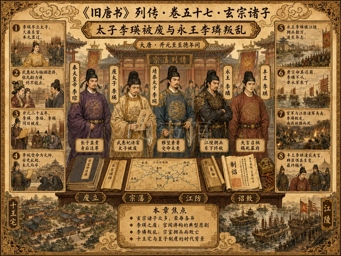 《旧唐书》列传 卷五十七玄宗诸子章节配图