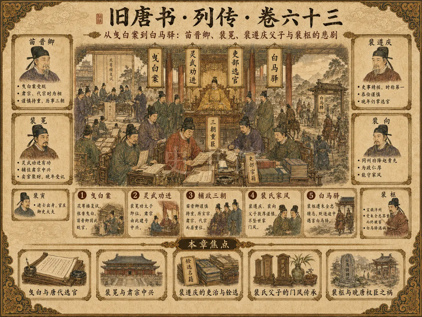 《旧唐书》列传 卷六十三苗晋卿裴冕裴遵庆子向向子寅寅子枢章节配图