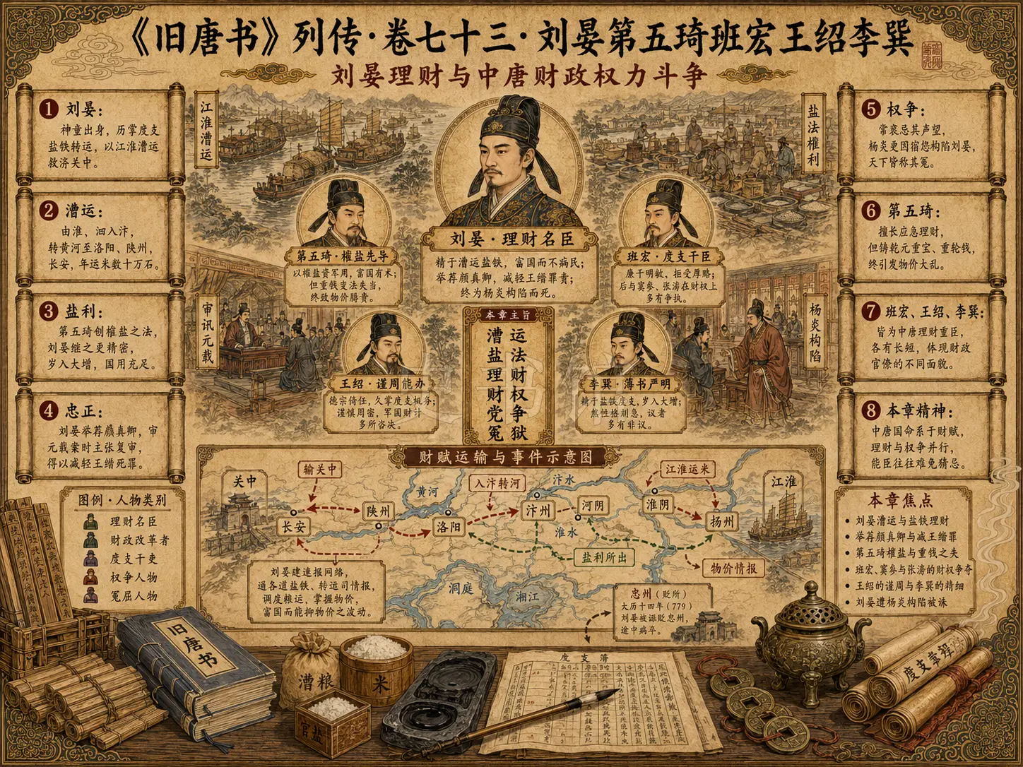 《旧唐书》列传 卷七十三刘晏第五琦班宏王绍李巽章节配图