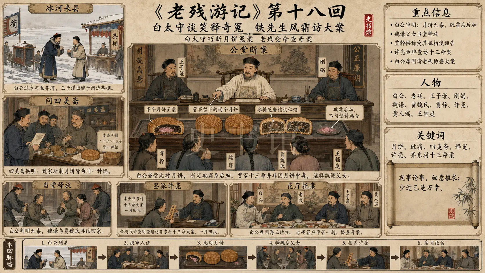 《老残游记》正文 第十八回白太守谈笑释奇冤铁先生风霜访大案章节配图