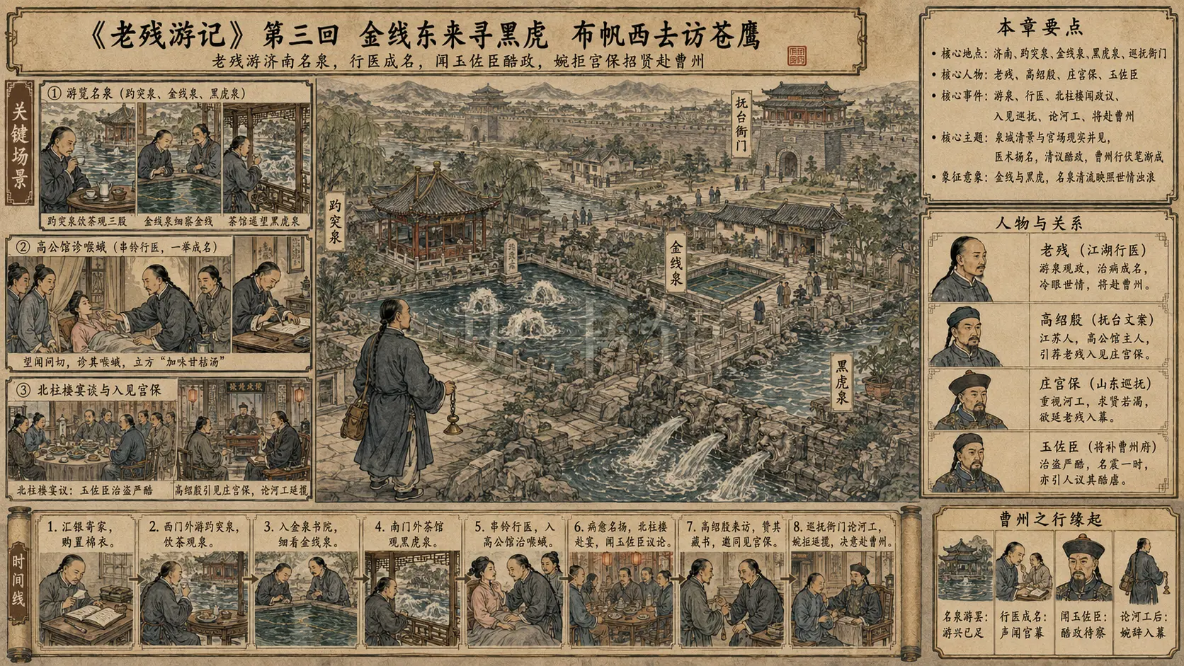 《老残游记》正文 第三回金线东来寻黑虎布帆西去访苍鹰章节配图
