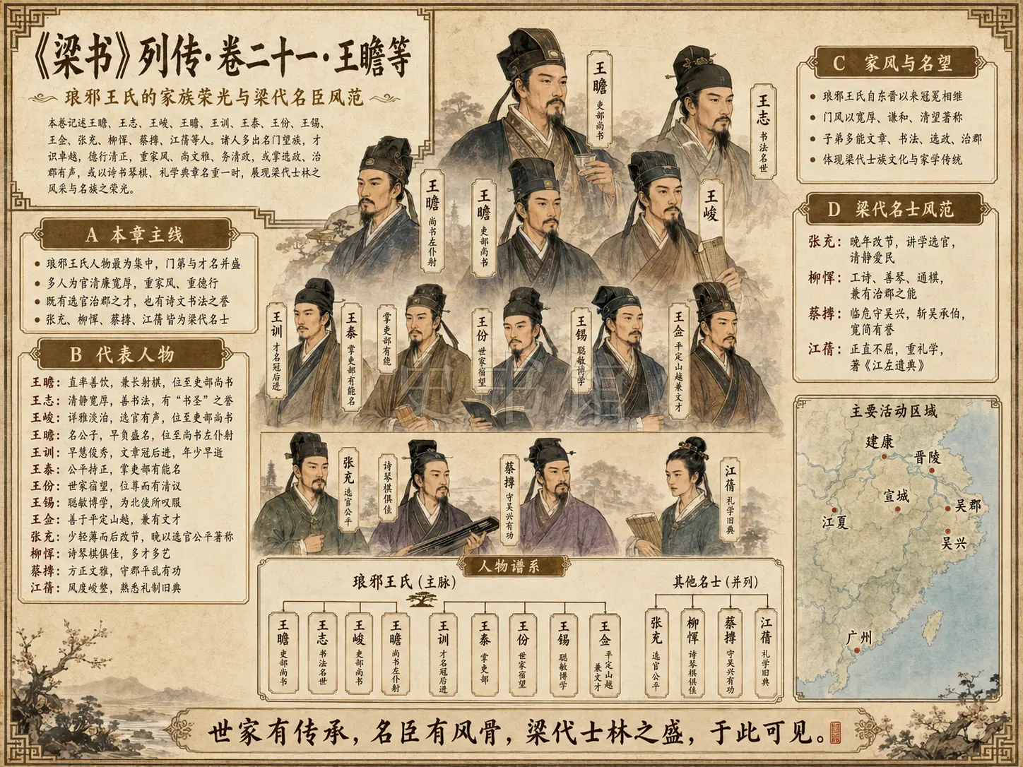 《梁书》列传 卷二十一王瞻等章节配图