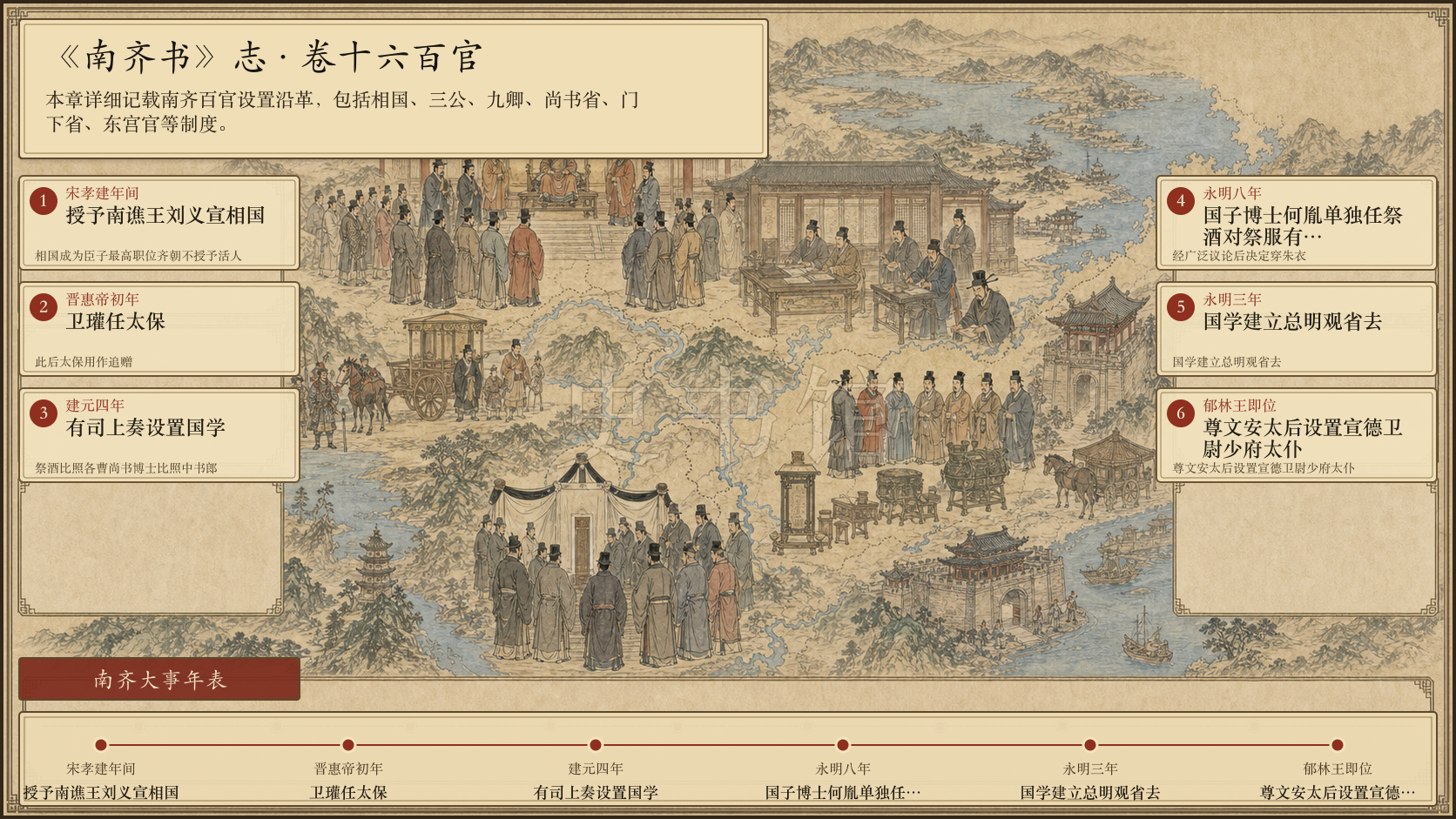 《南齐书》志 卷十六百官章节配图