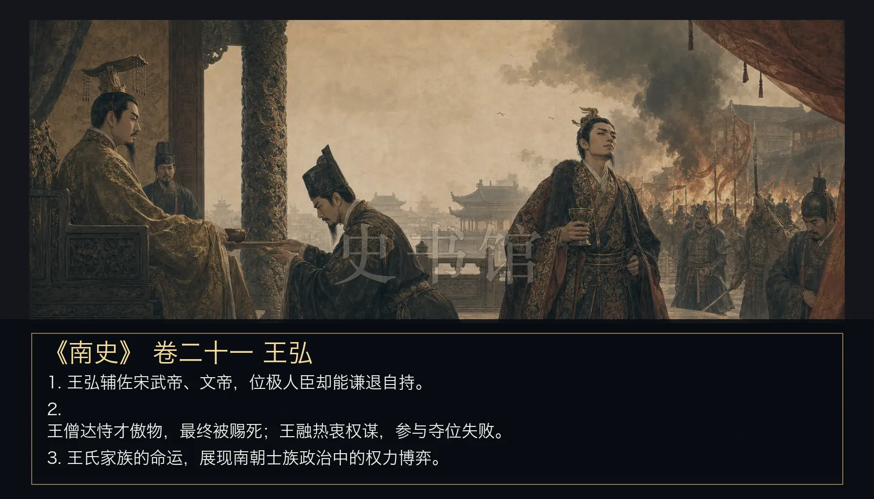 《南史》列传 卷二十一王弘章节配图