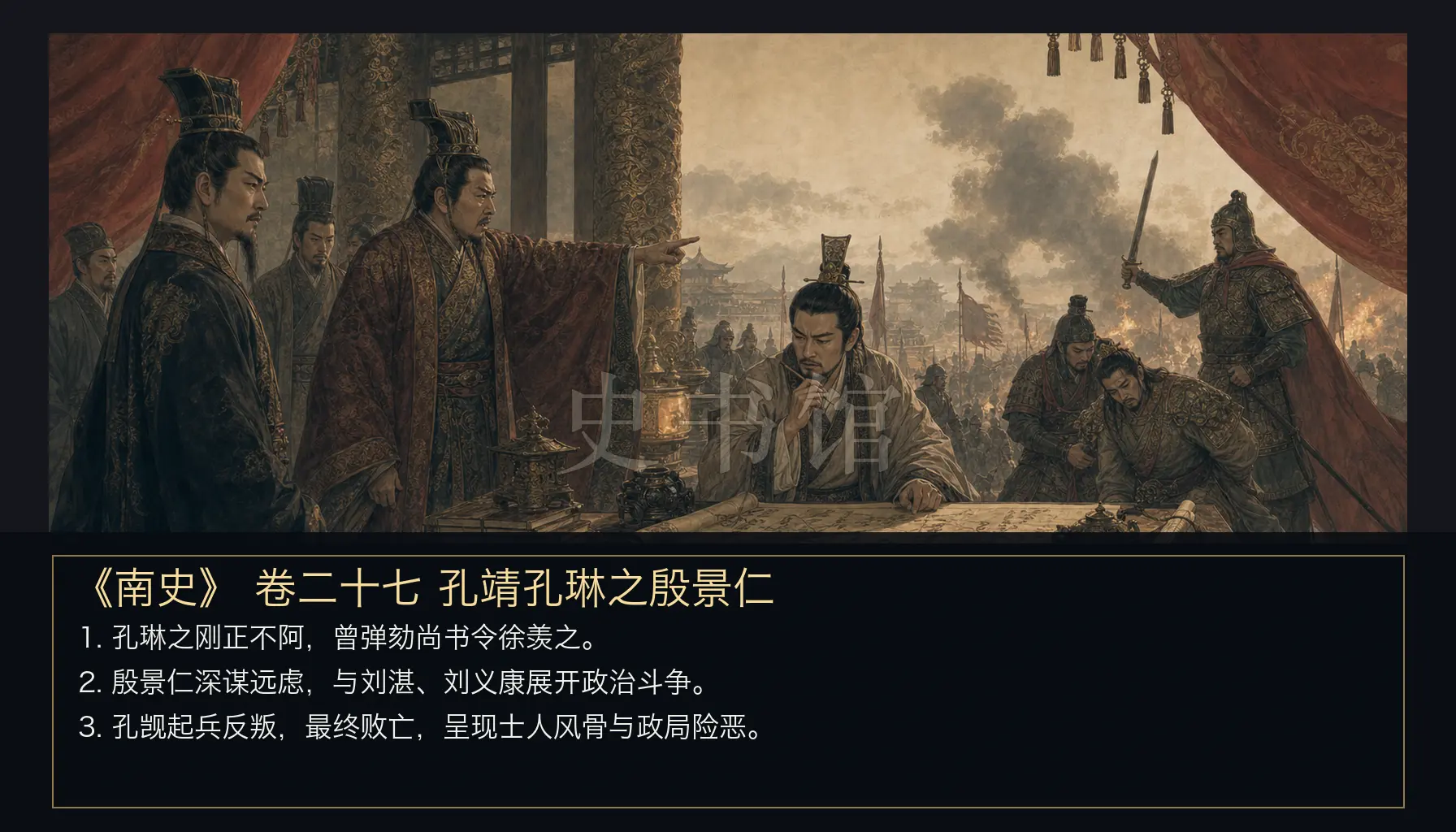 《南史》列传 卷二十七孔靖孔琳之殷景仁章节配图