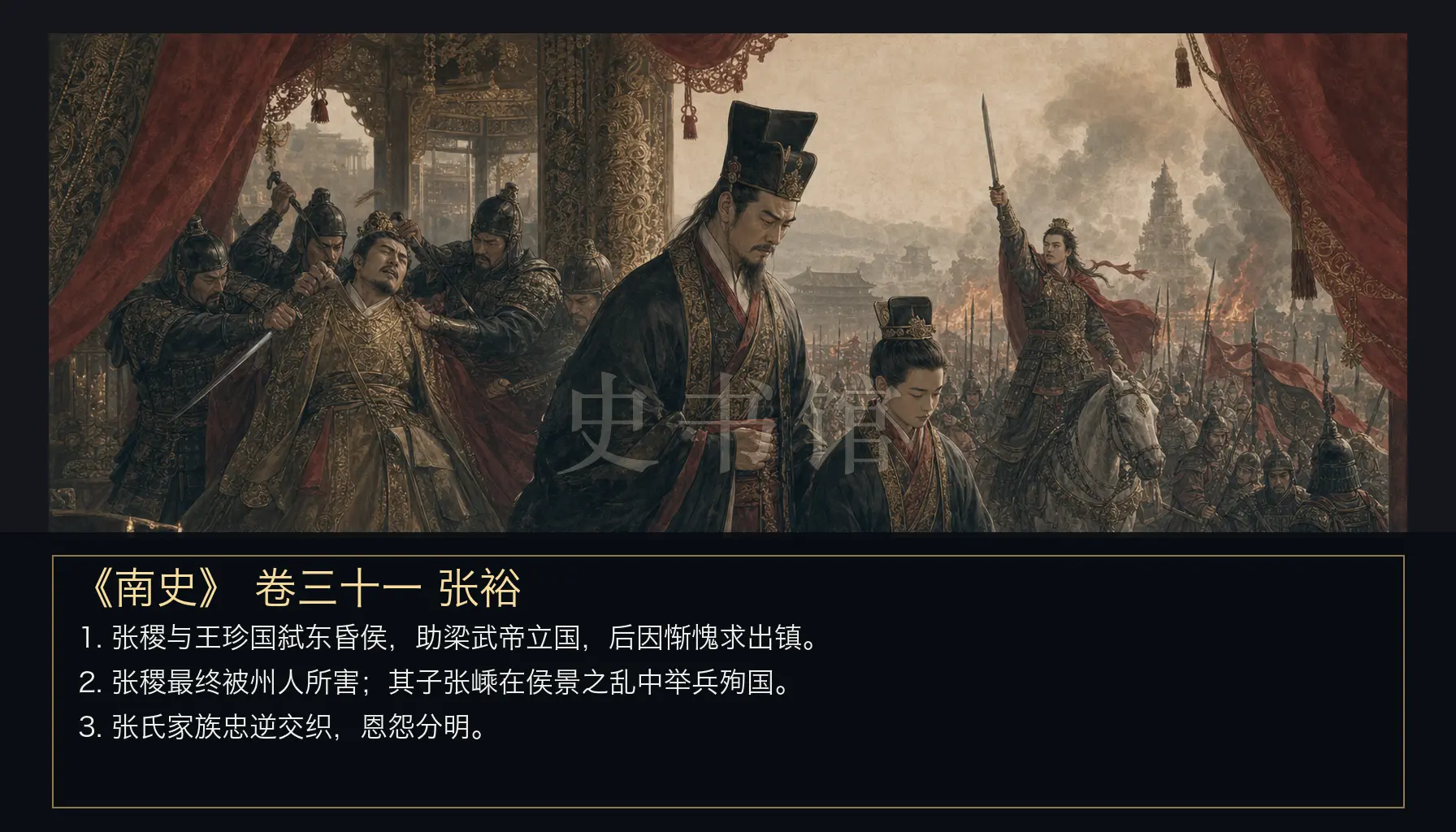 《南史》列传 卷三十一张裕章节配图