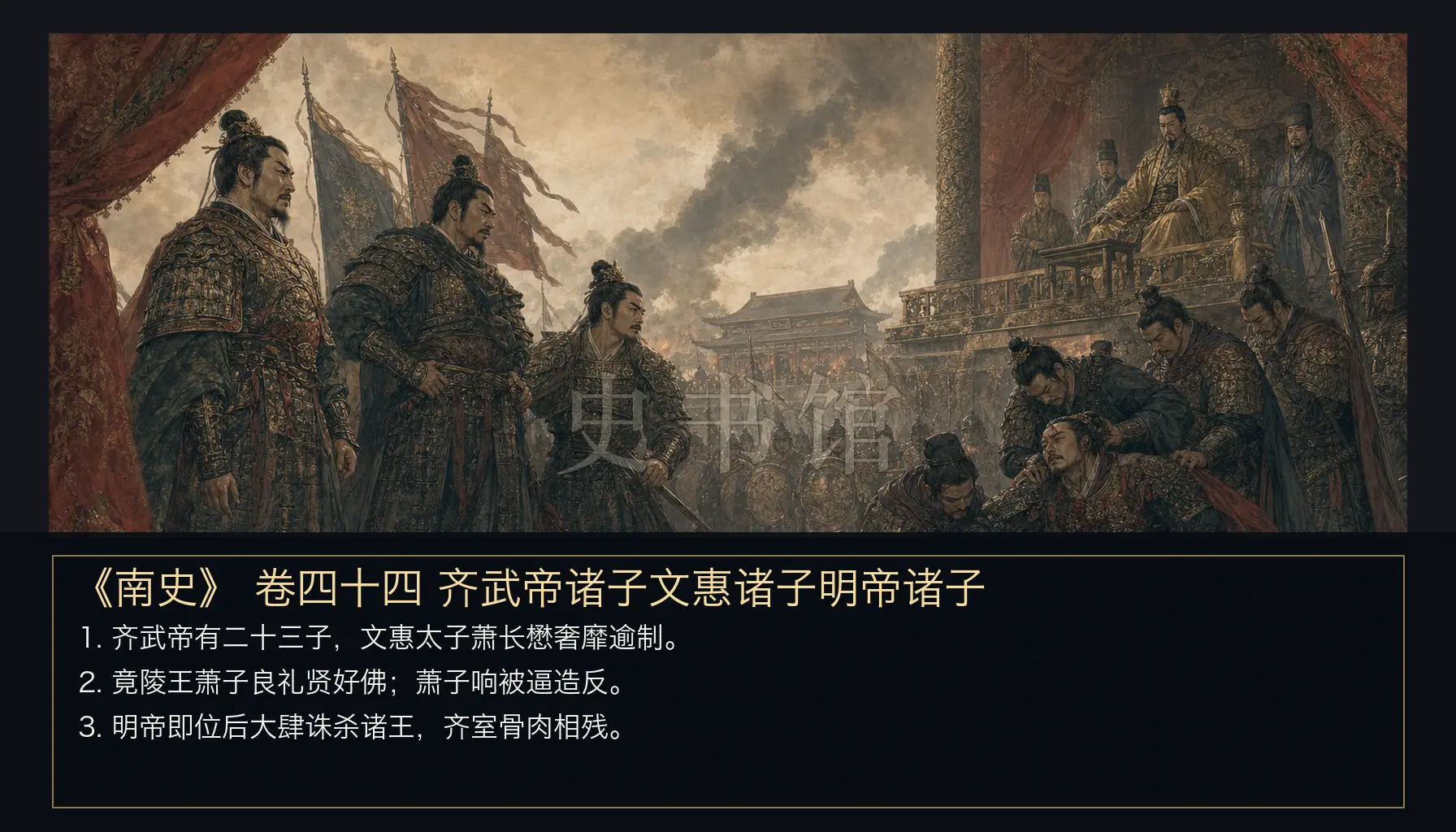《南史》列传 卷四十四齐武帝诸子文惠诸子明帝诸子章节配图