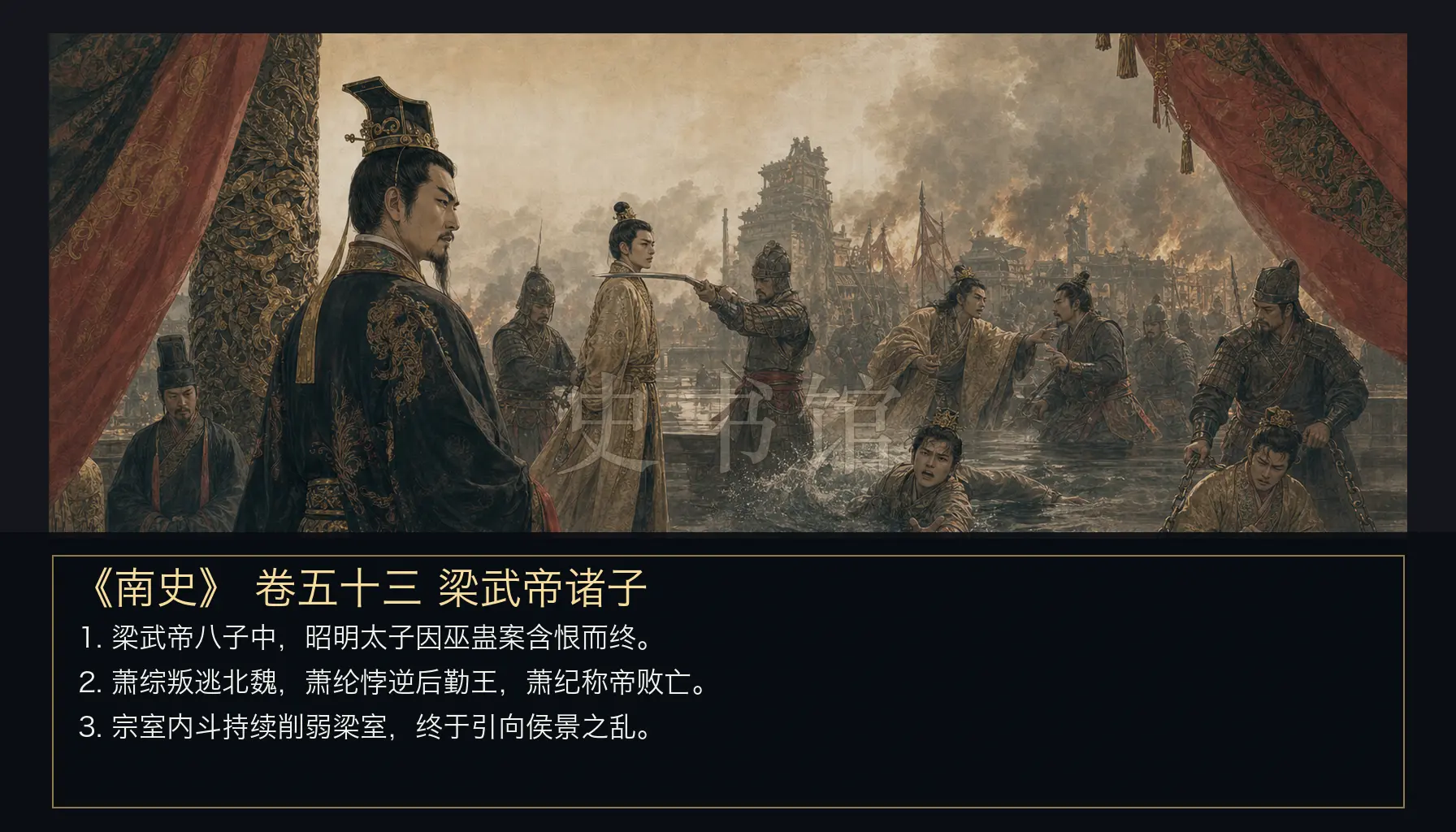 《南史》列传 卷五十三梁武帝诸子章节配图