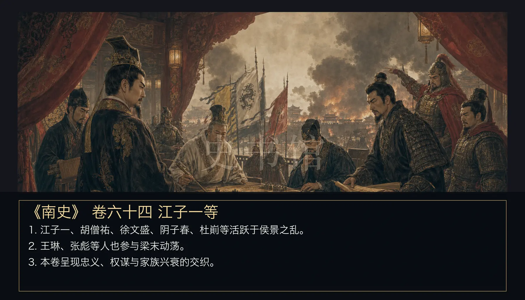 《南史》列传 卷六十四江子一等章节配图