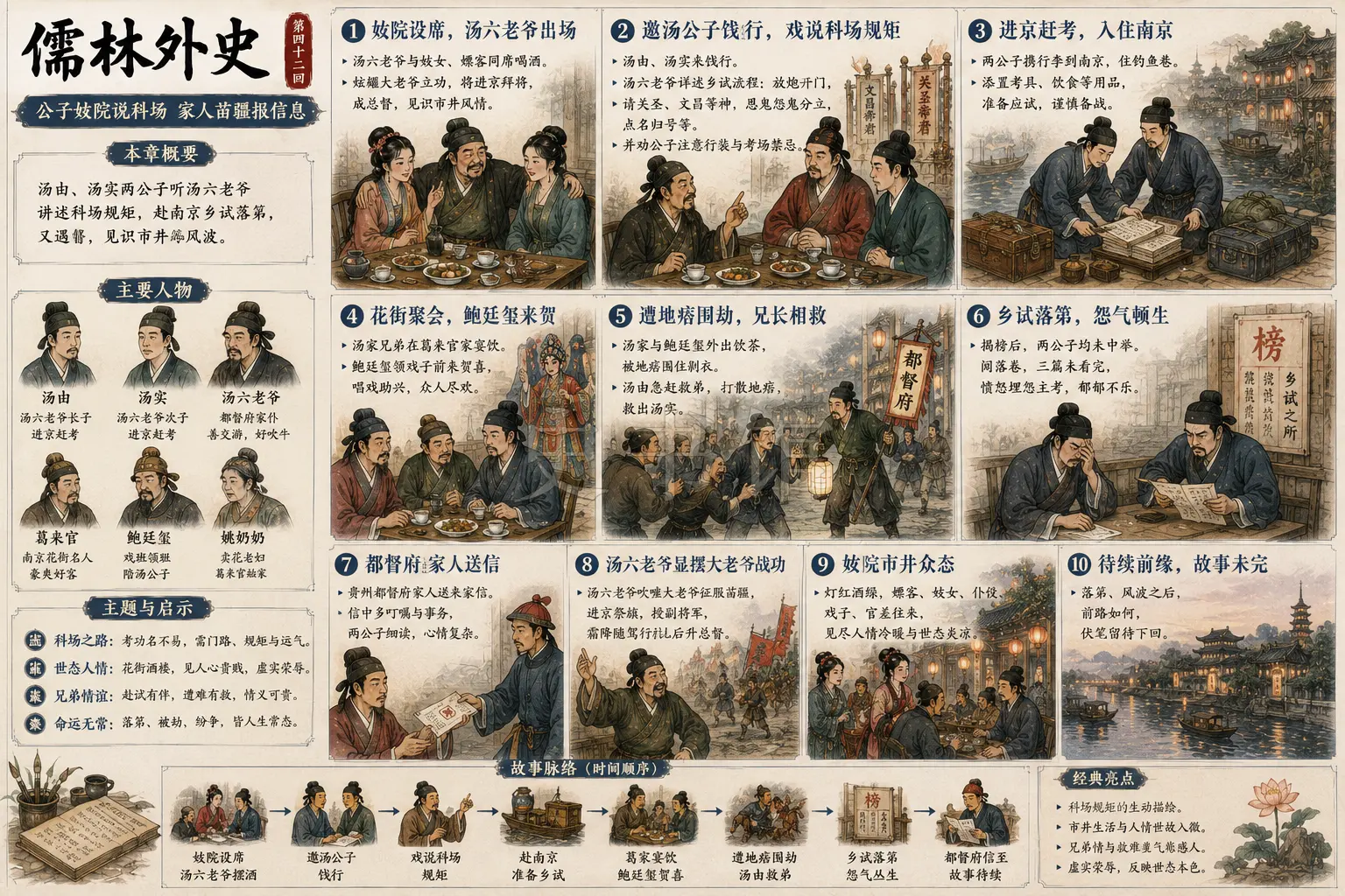 《儒林外史》正文 第四十二回公子妓院说科场家人苗疆报信息章节配图