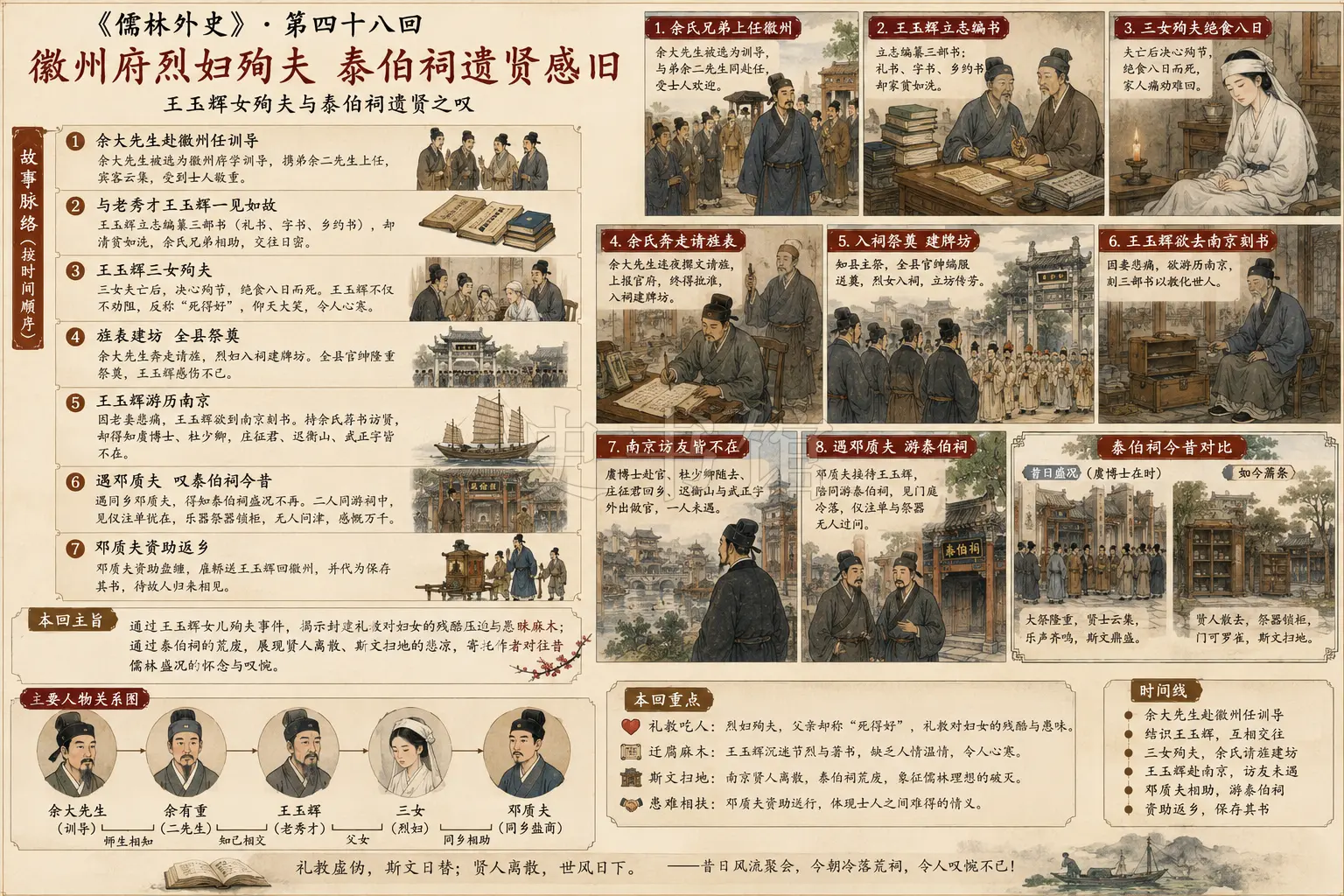 《儒林外史》正文 第四十八回徽州府烈妇殉夫泰伯祠遗贤感旧章节配图
