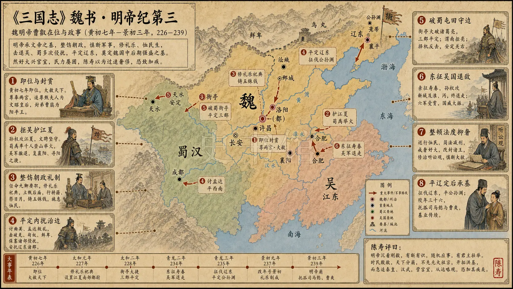 《三国志》魏书 明帝纪第三章节配图