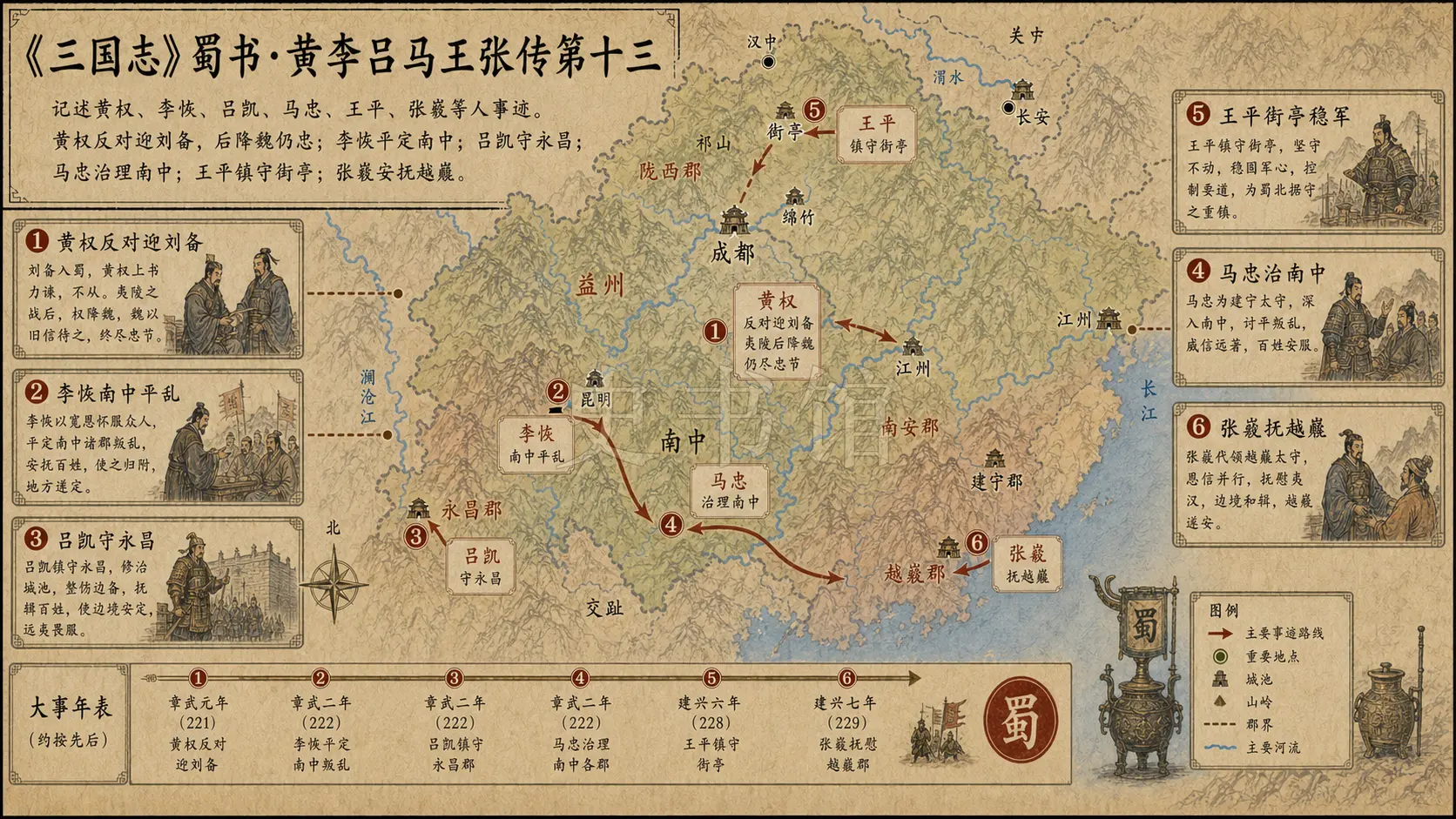 《三国志》蜀书 黄李吕马王张传第十三章节配图
