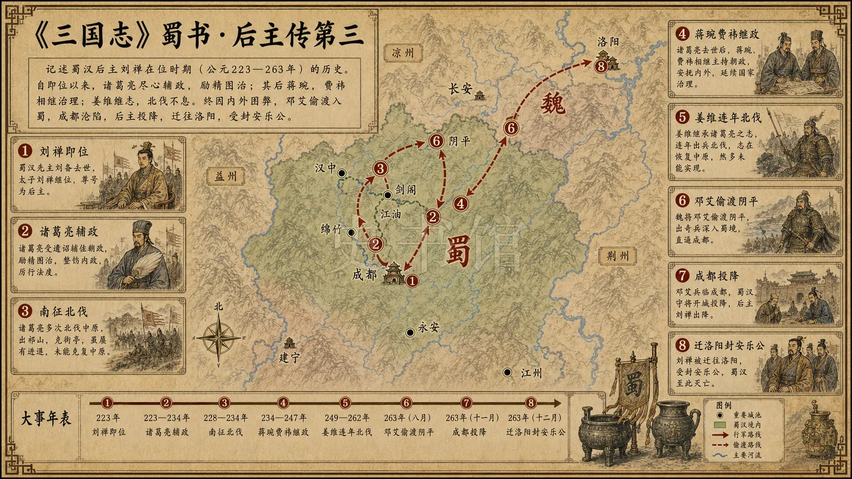 《三国志》蜀书 后主传第三章节配图