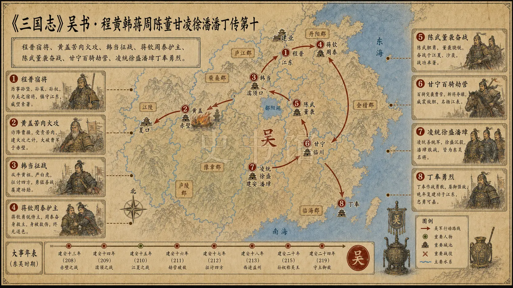 《三国志》吴书 程黄韩蒋周陈董甘凌徐潘丁传第十章节配图