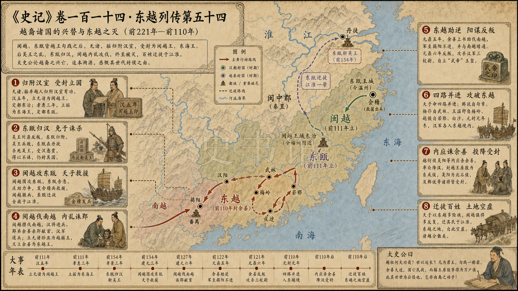 《史记》卷一百一十四·东越列传第五十四章节配图