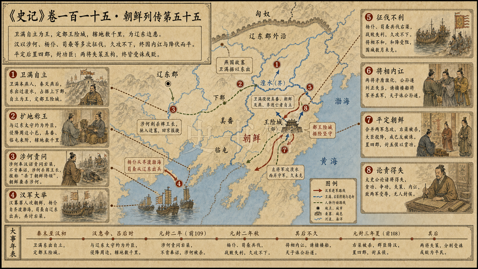 《史记》卷一百一十五·朝鲜列传第五十五章节配图