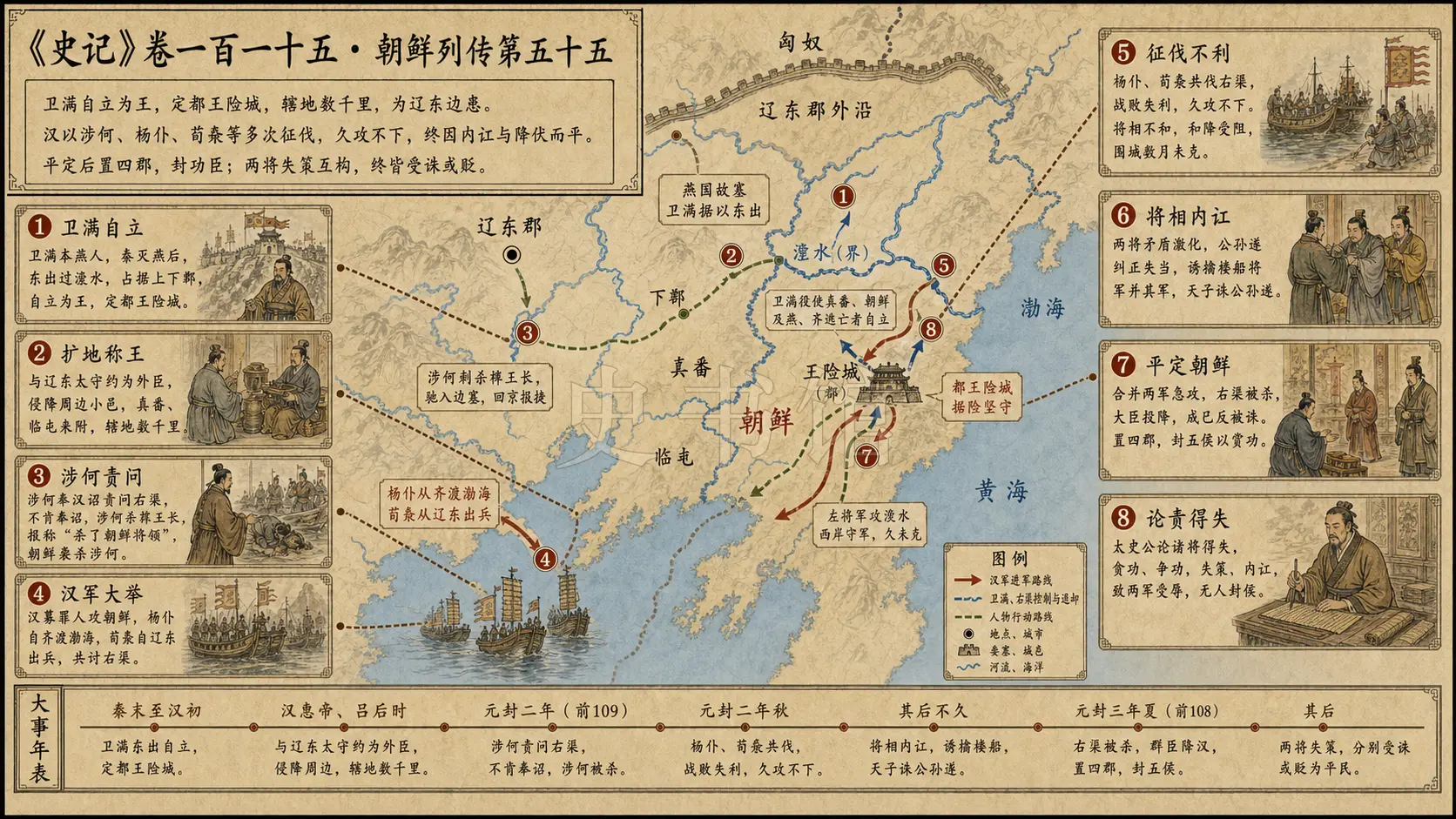 《史记》卷一百一十五·朝鲜列传第五十五章节配图