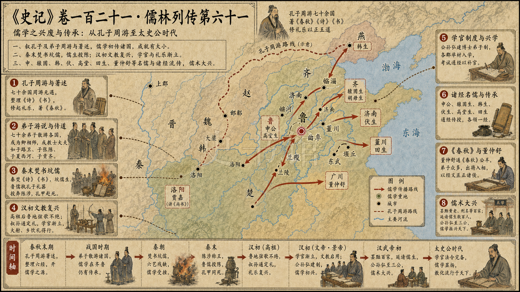 《史记》卷一百二十一·儒林列传第六十一章节配图