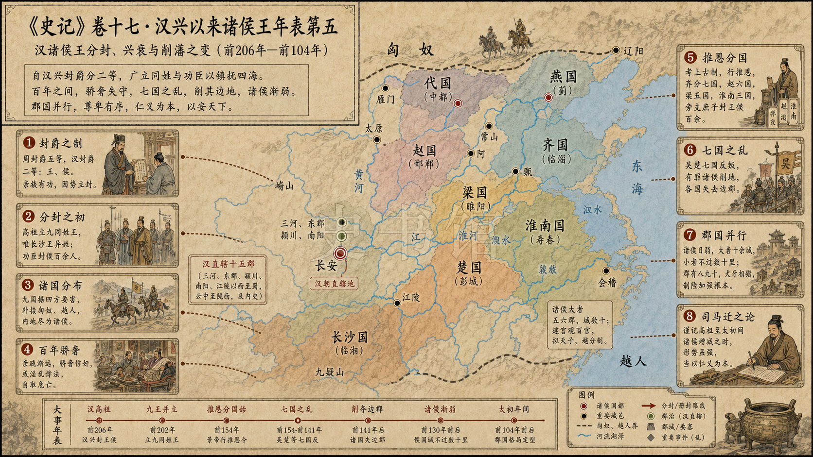 《史记》卷十七·汉兴以来诸侯王年表第五章节配图