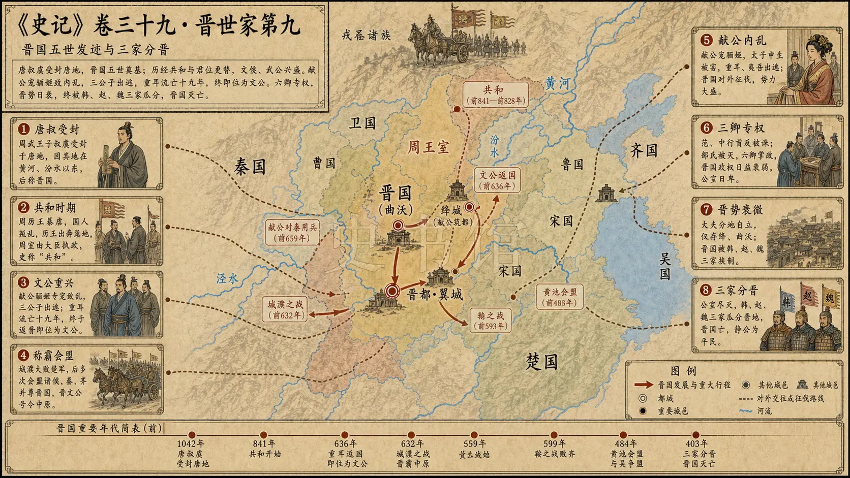 《史记》卷三十九·晋世家第九章节配图